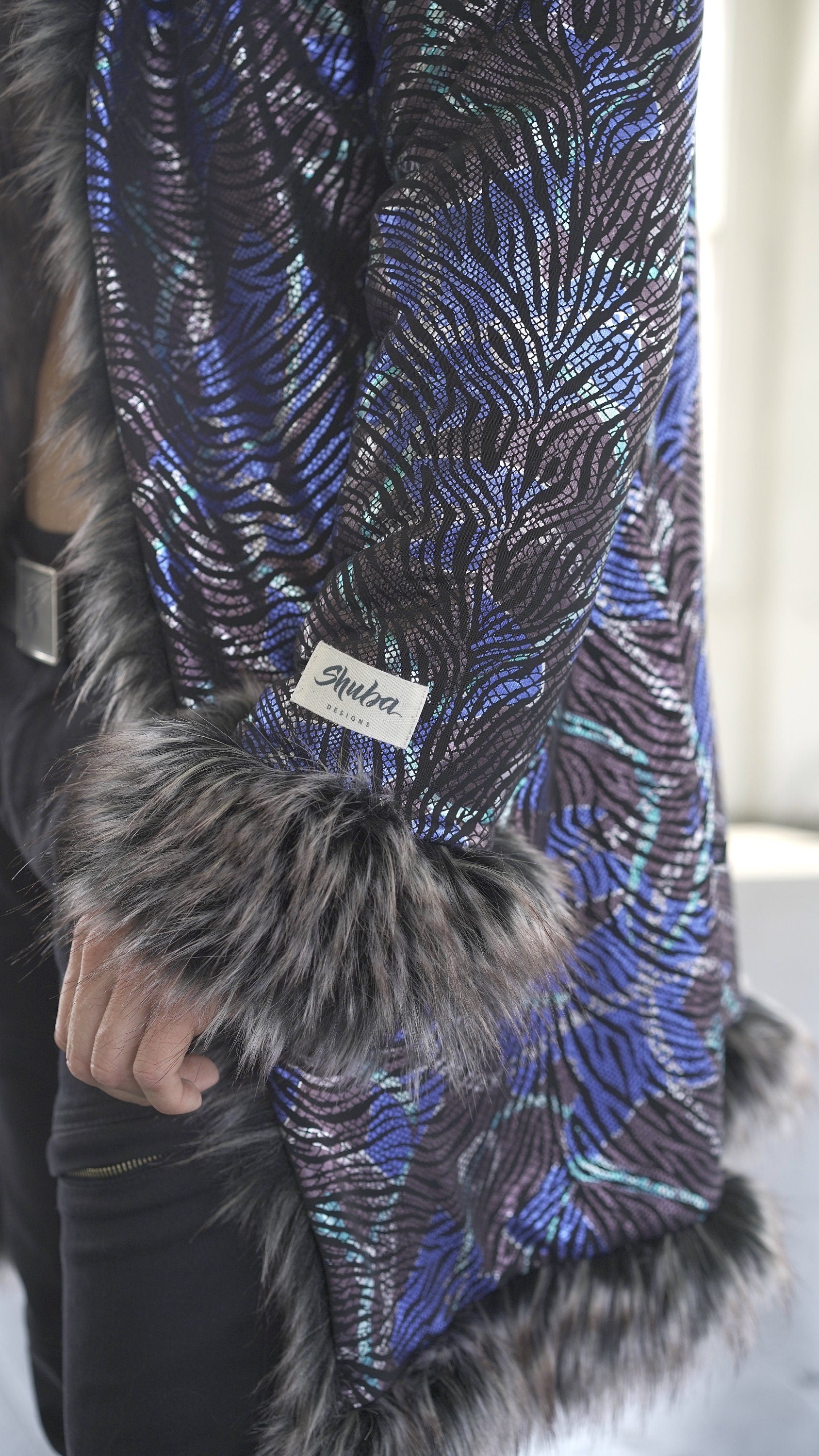 Midnight Coyote Fur Coat