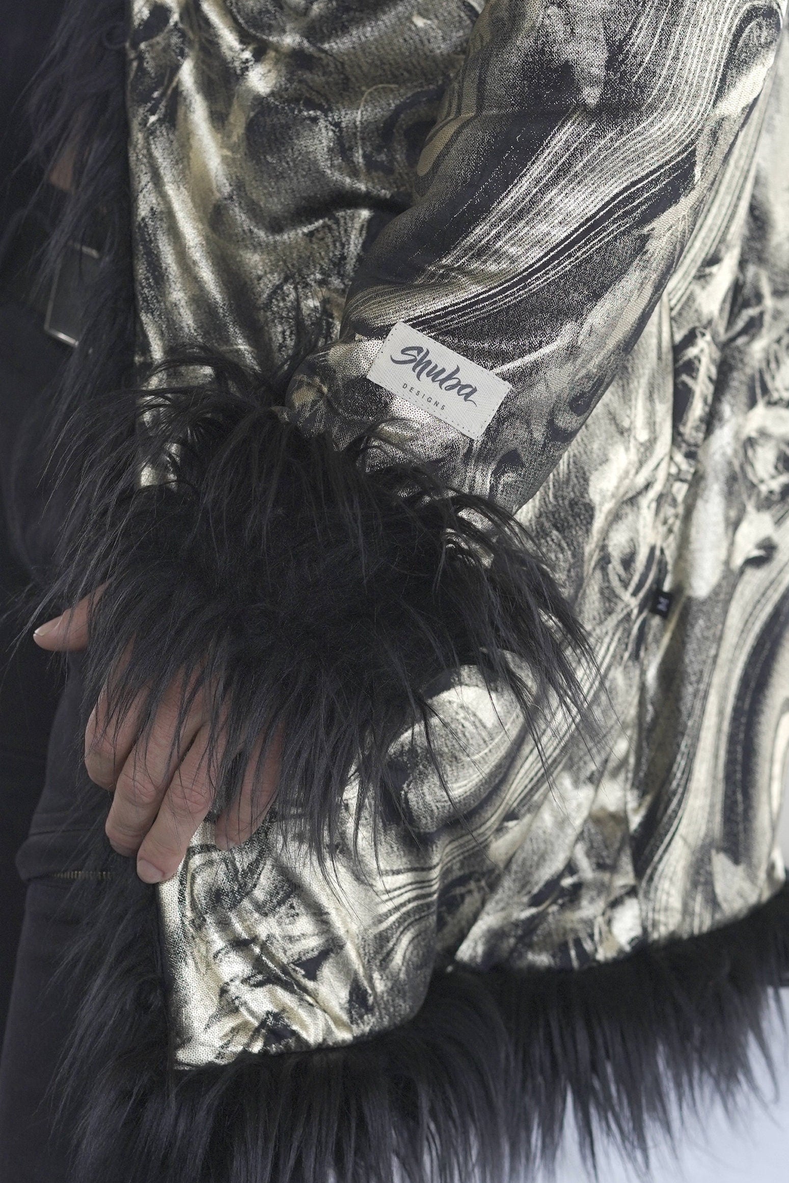 Gold Paint Fur Coat
