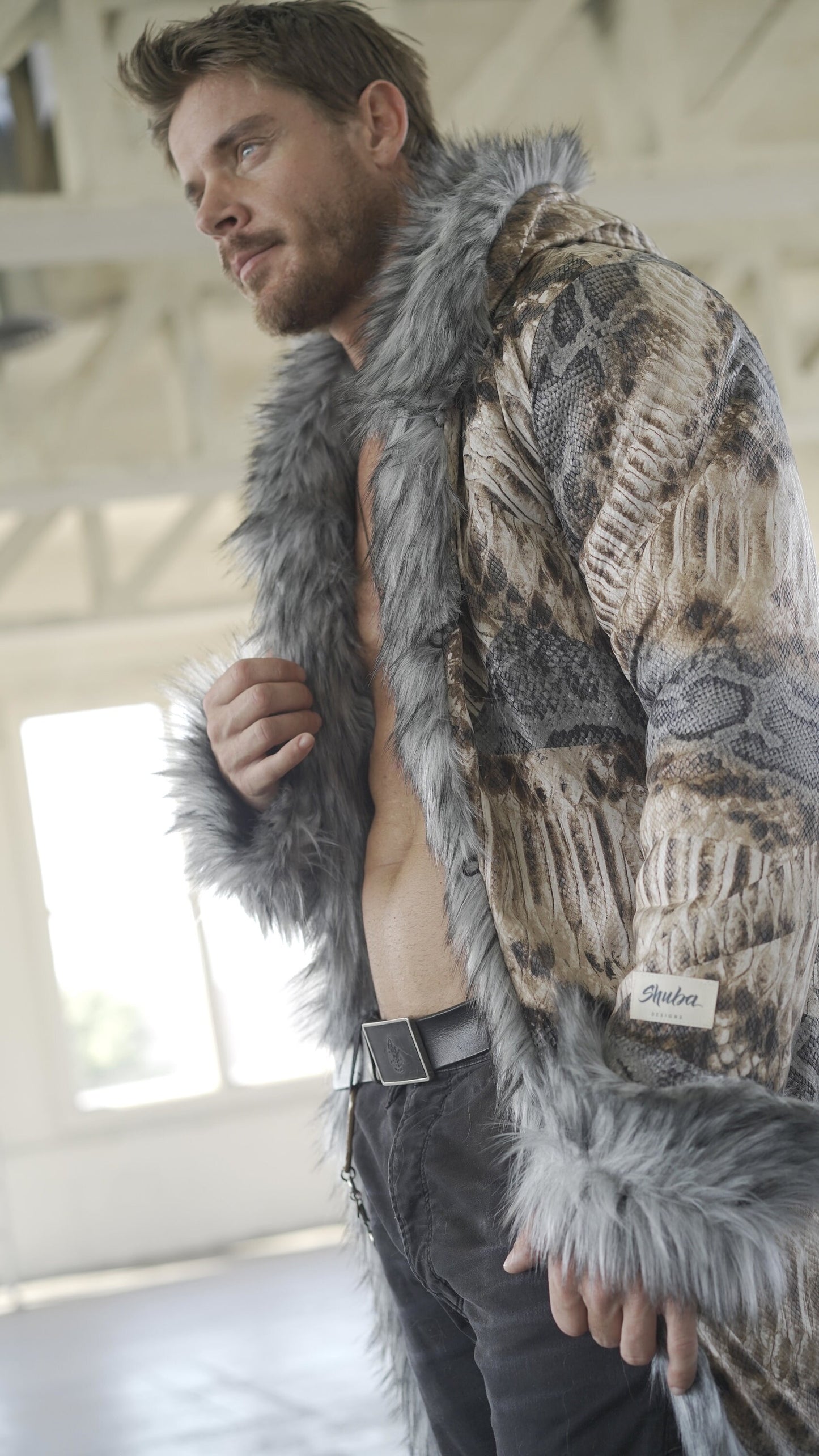 Dusty Snake Fur Coat