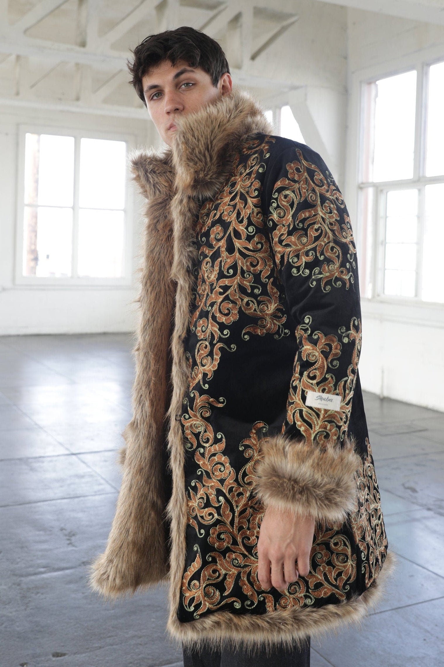 The Eye Embroidery Fur Coat