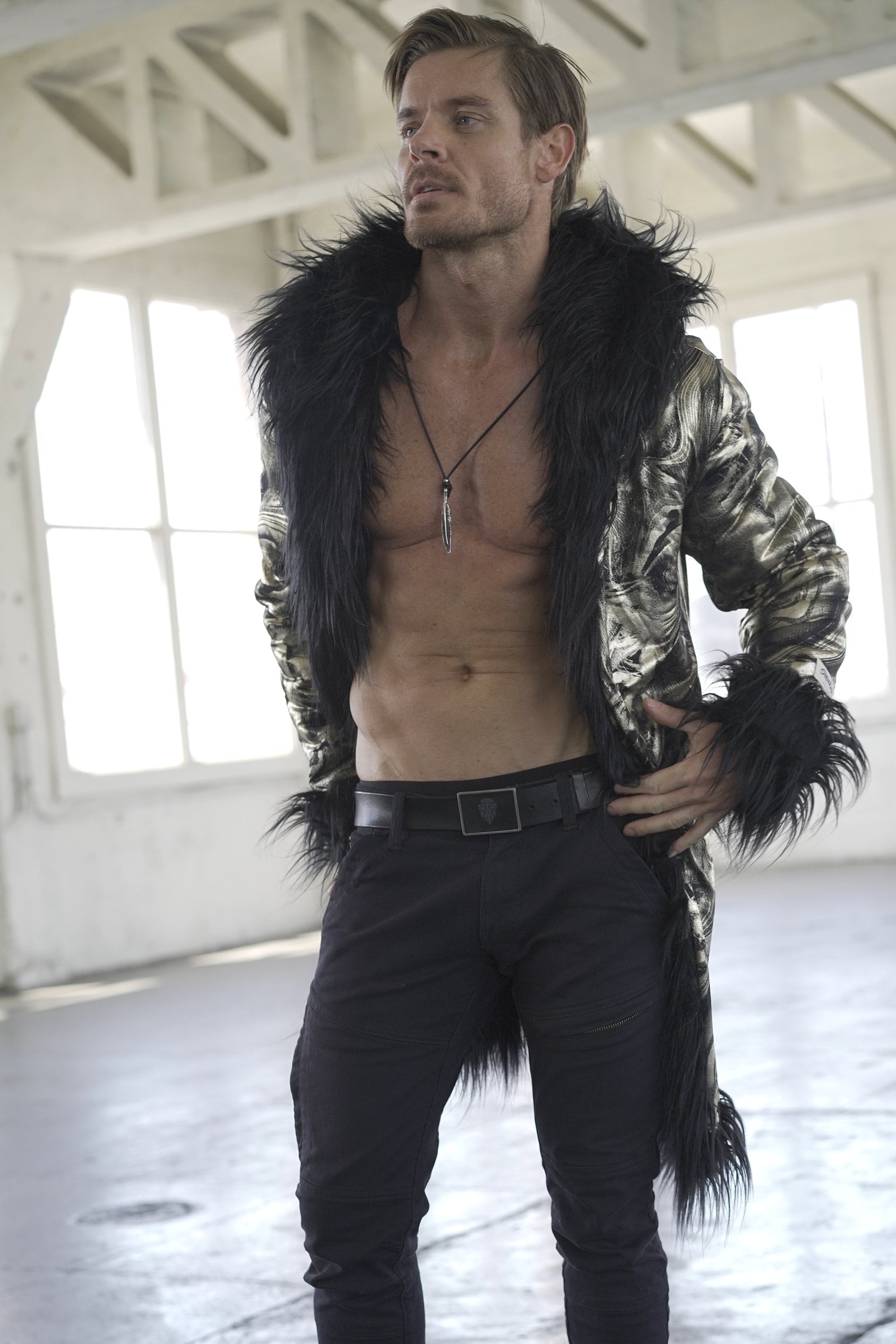 Gold Paint Fur Coat