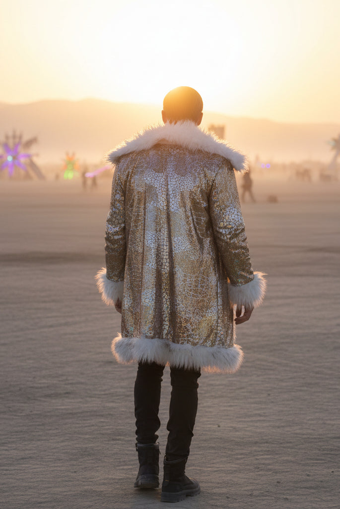 Gold Disco Fur Coat