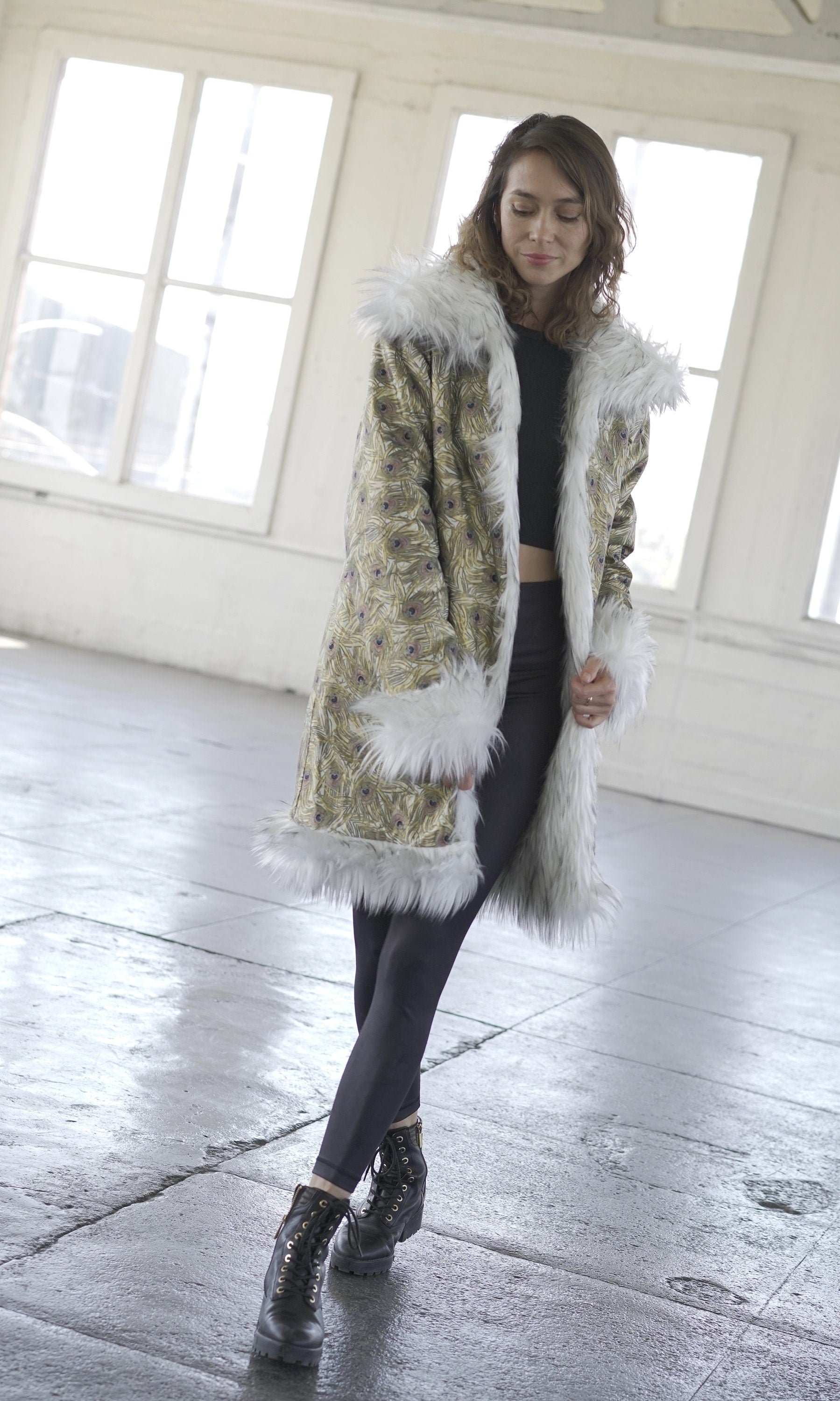 Light Feather Fur Coat