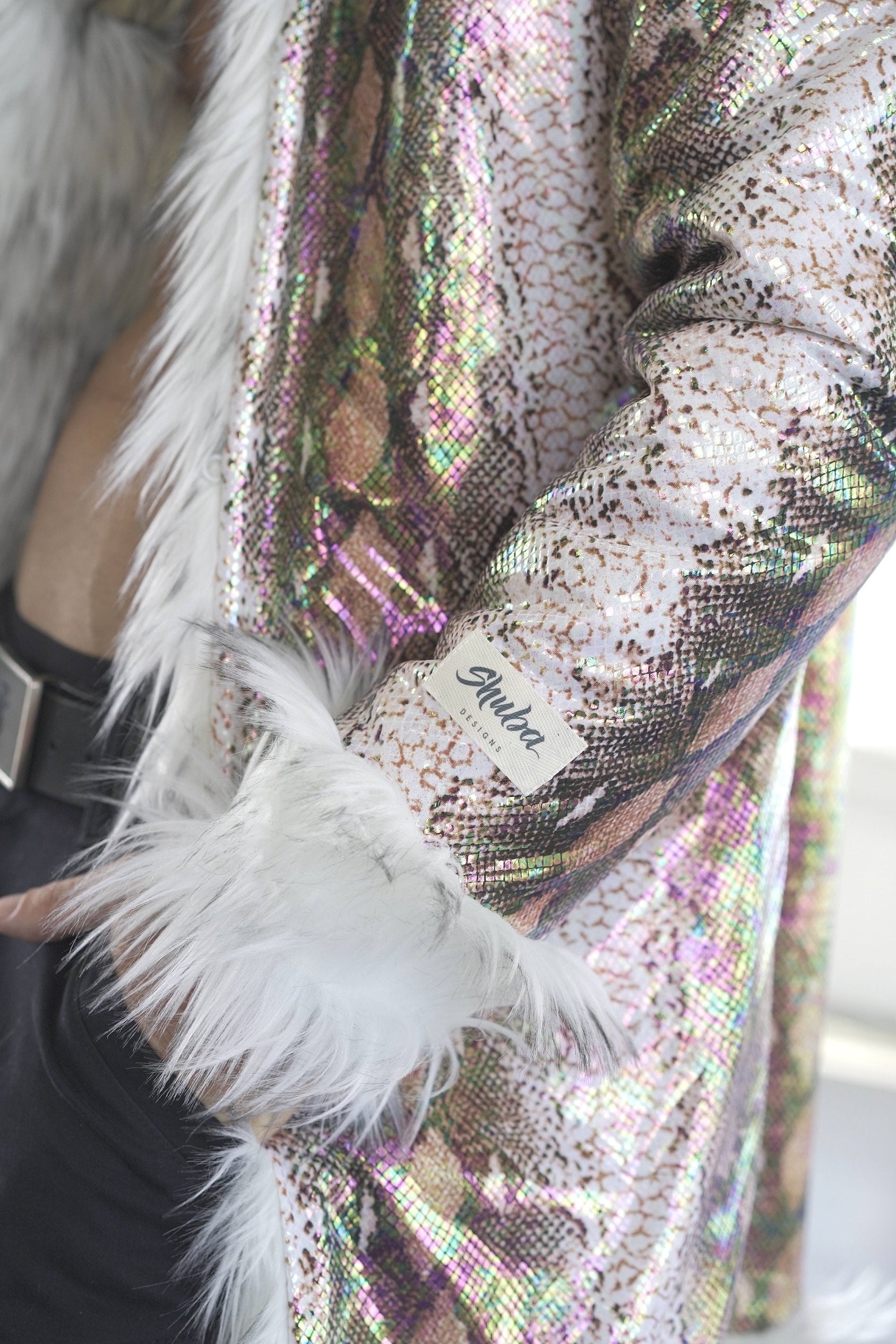 Iridescent Serpent Fur Coat