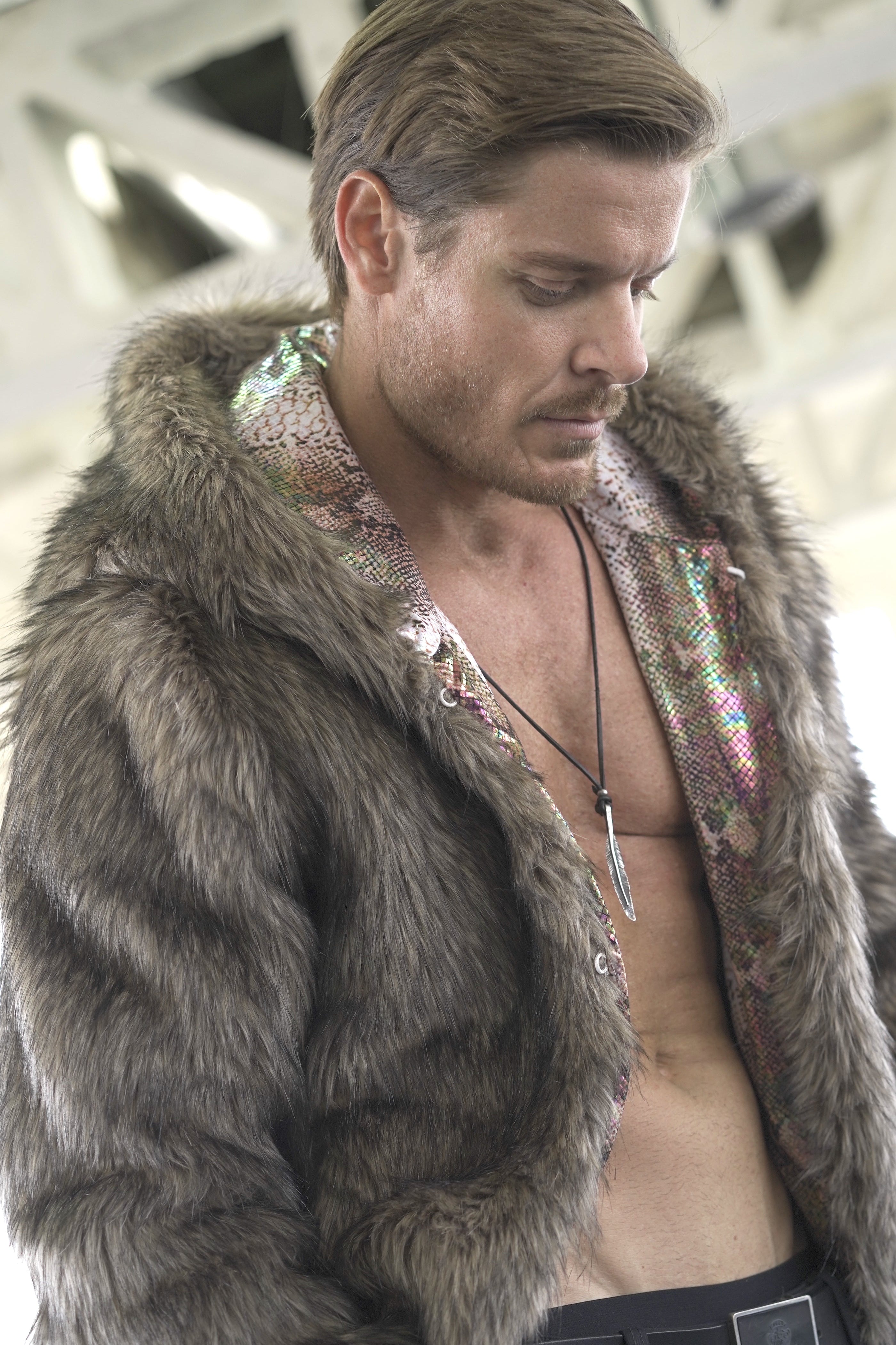 Snake Skin Fur Coat
