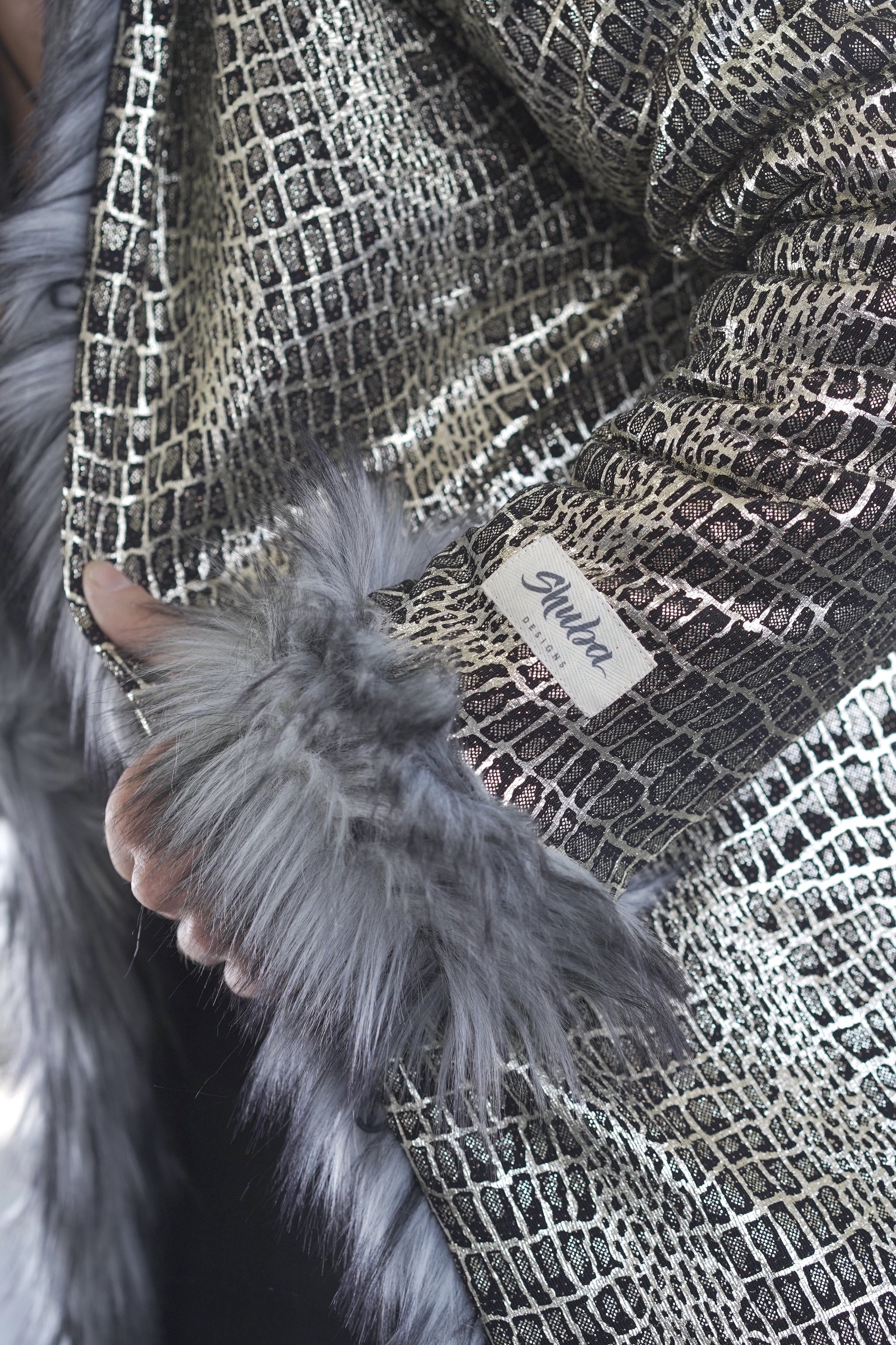 Silver Wolf Fur Coat