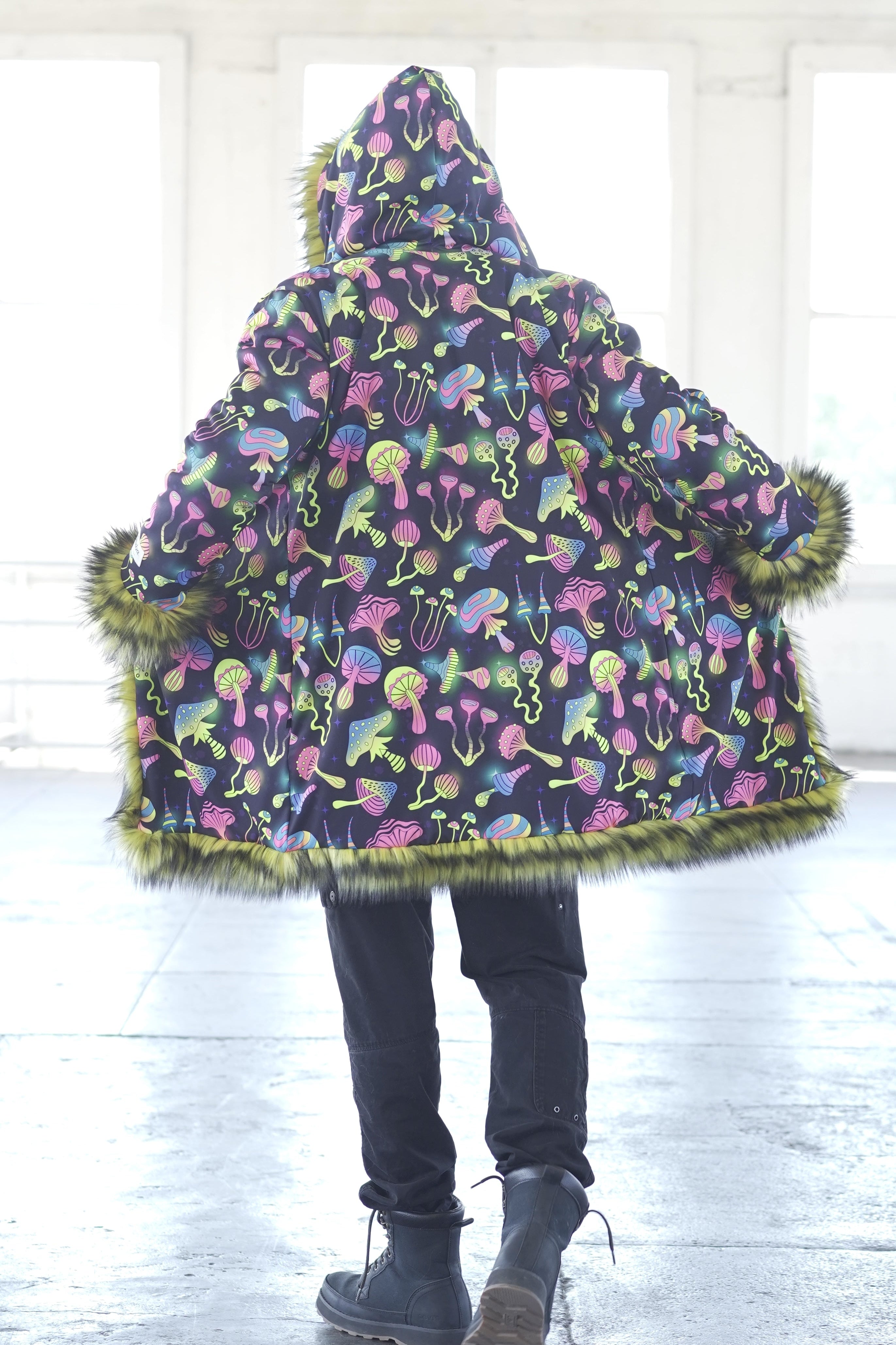Neon Mushroom Fur Coat
