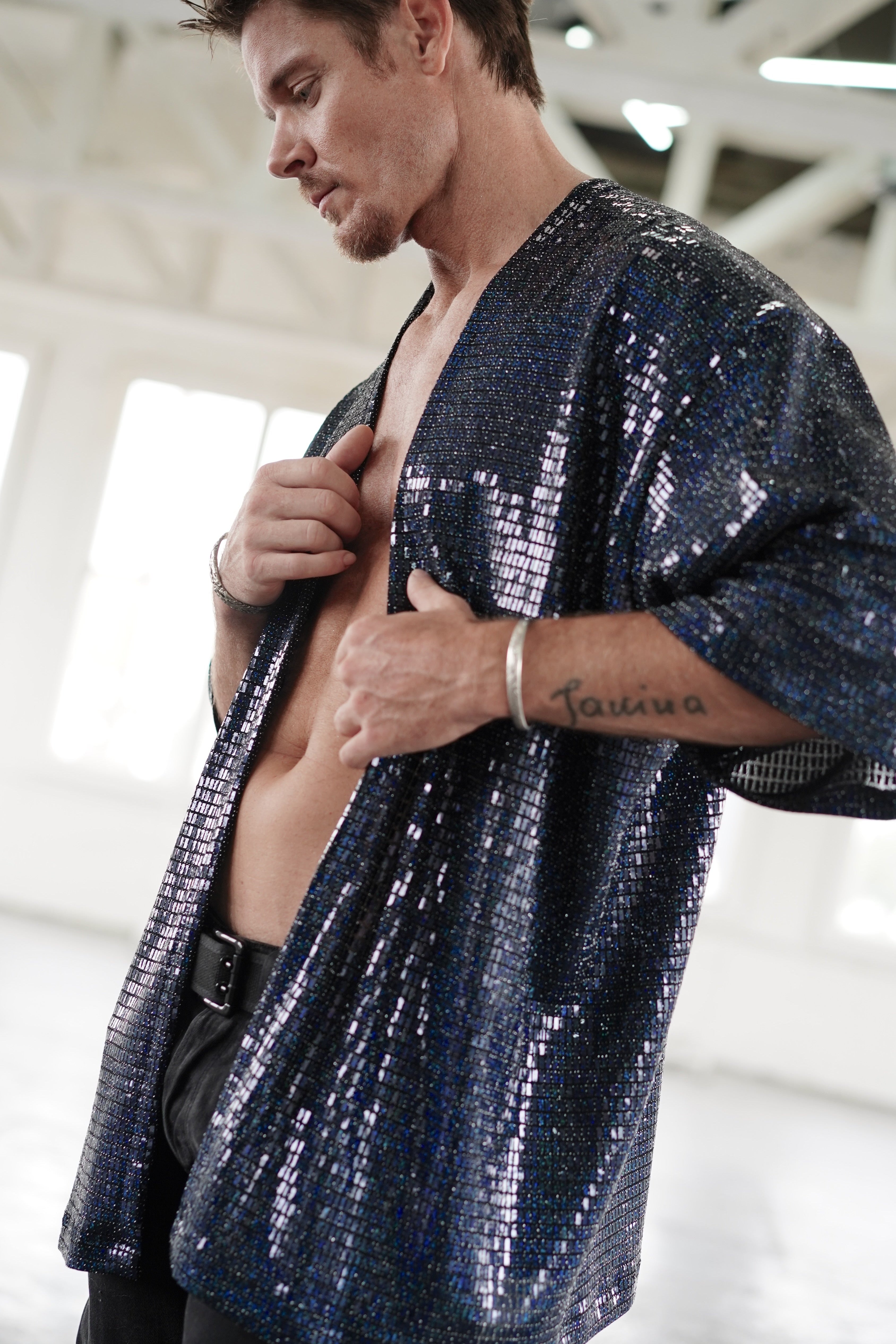 Disco Ball Black Kimono