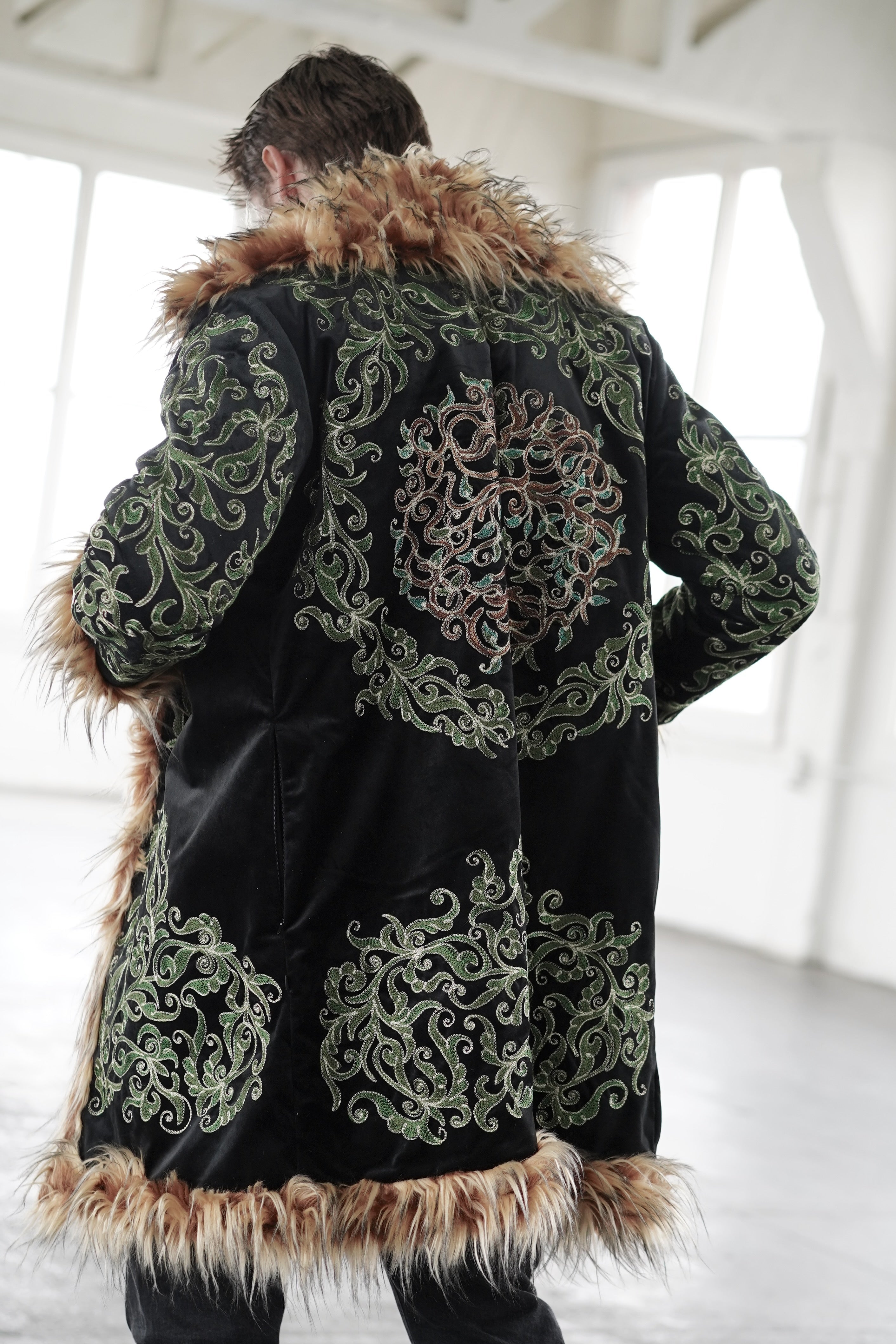 Shuba Designs Embroidery Festival Fur Coat