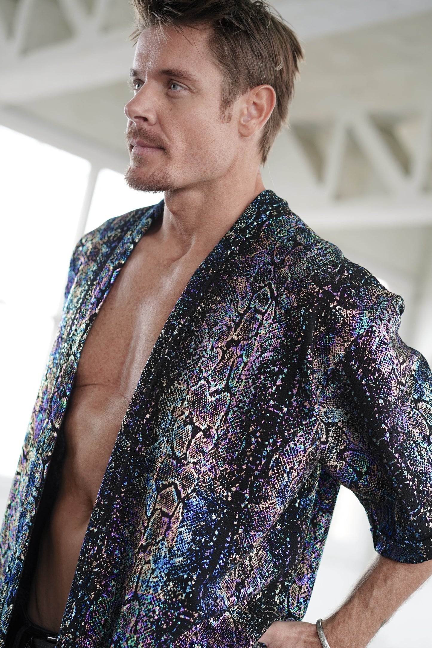 Blue Iridescent Snake Kimono