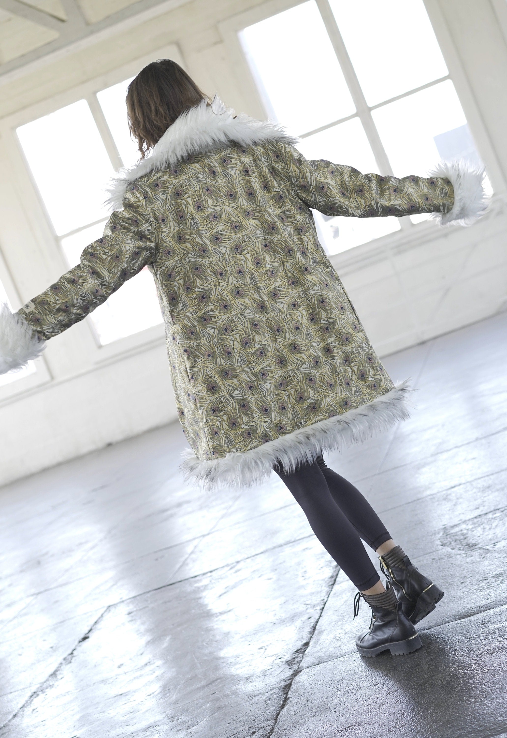 Light Feather Fur Coat
