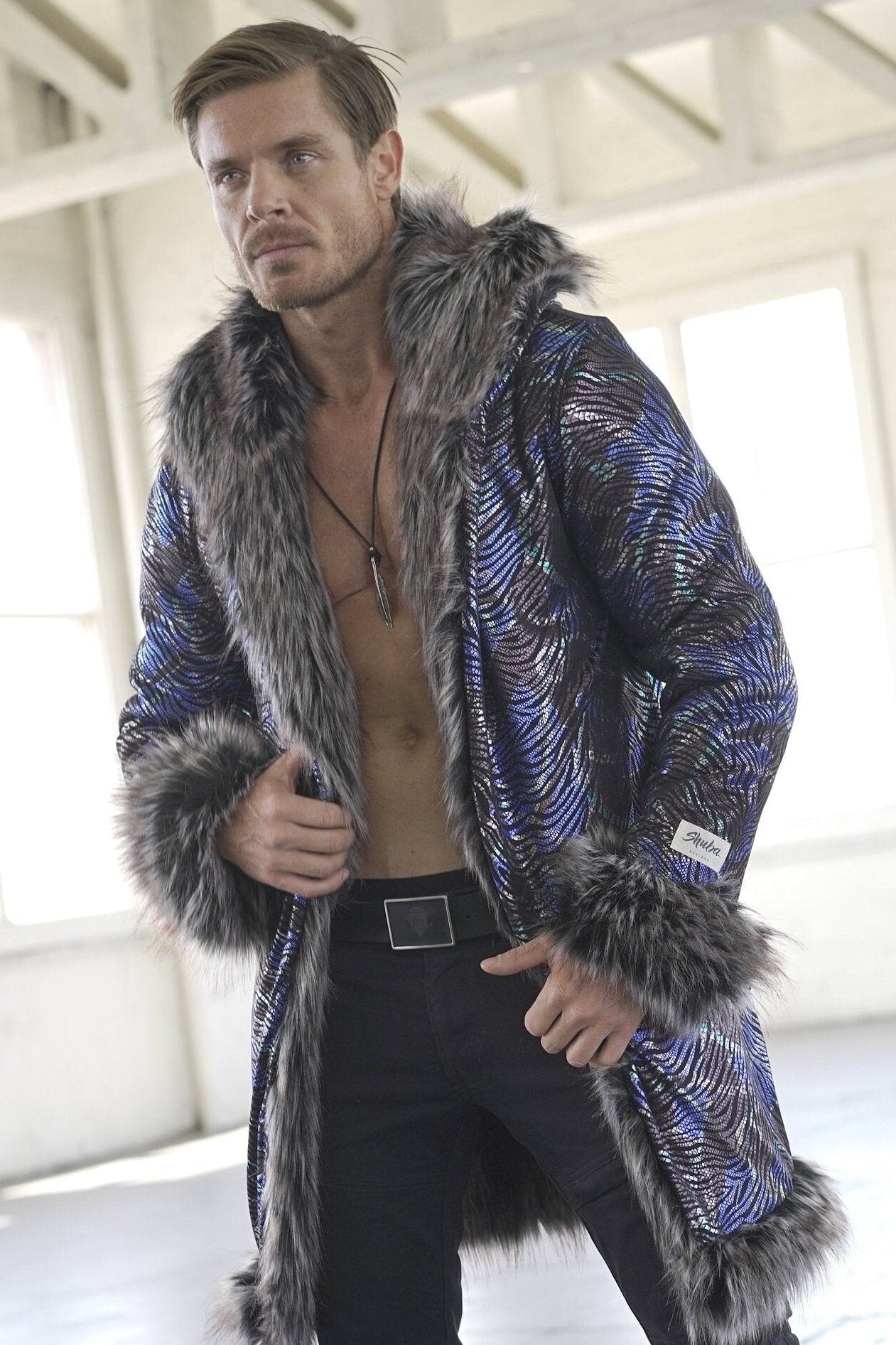 Midnight Coyote Fur Coat