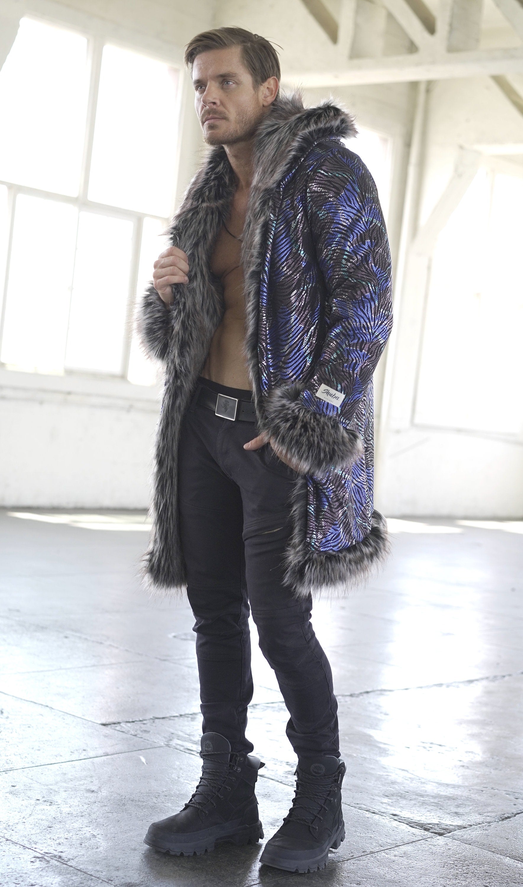 Midnight Coyote Fur Coat