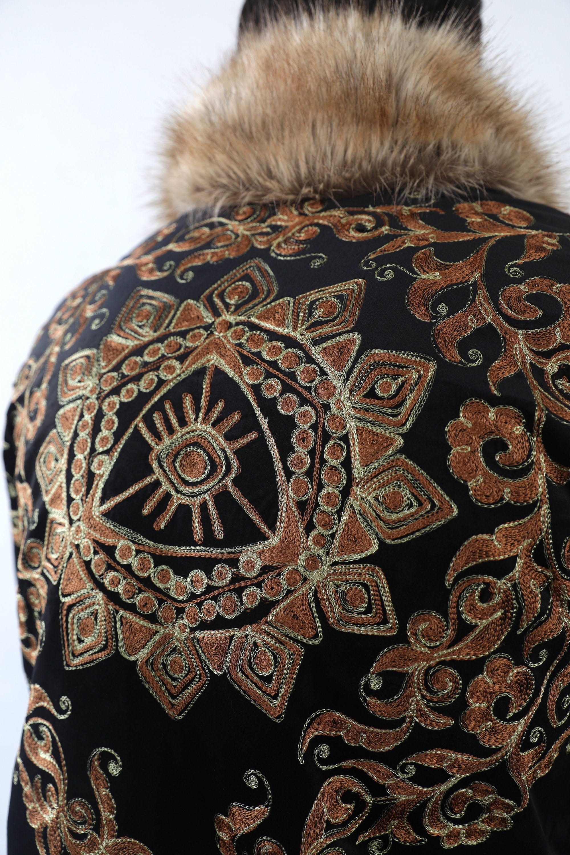 The Eye Embroidery Fur Coat