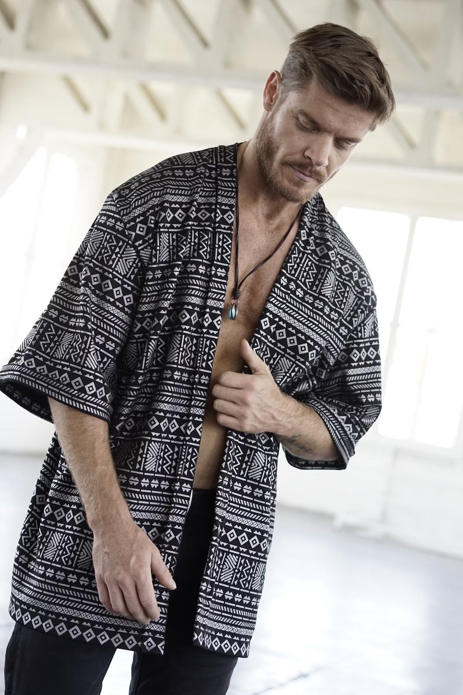 Matte Silver Tribal Kimono