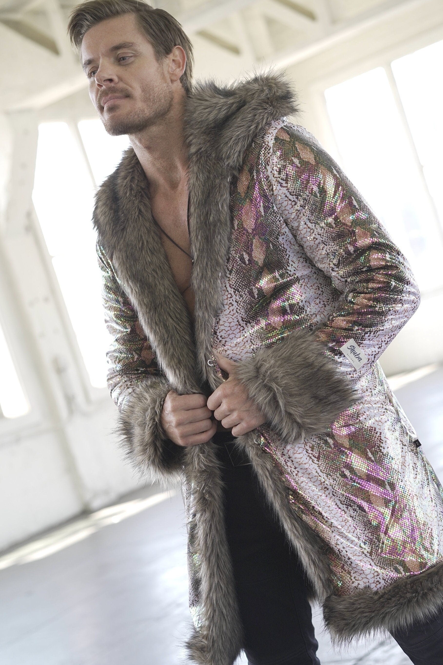 Snake Skin Fur Coat