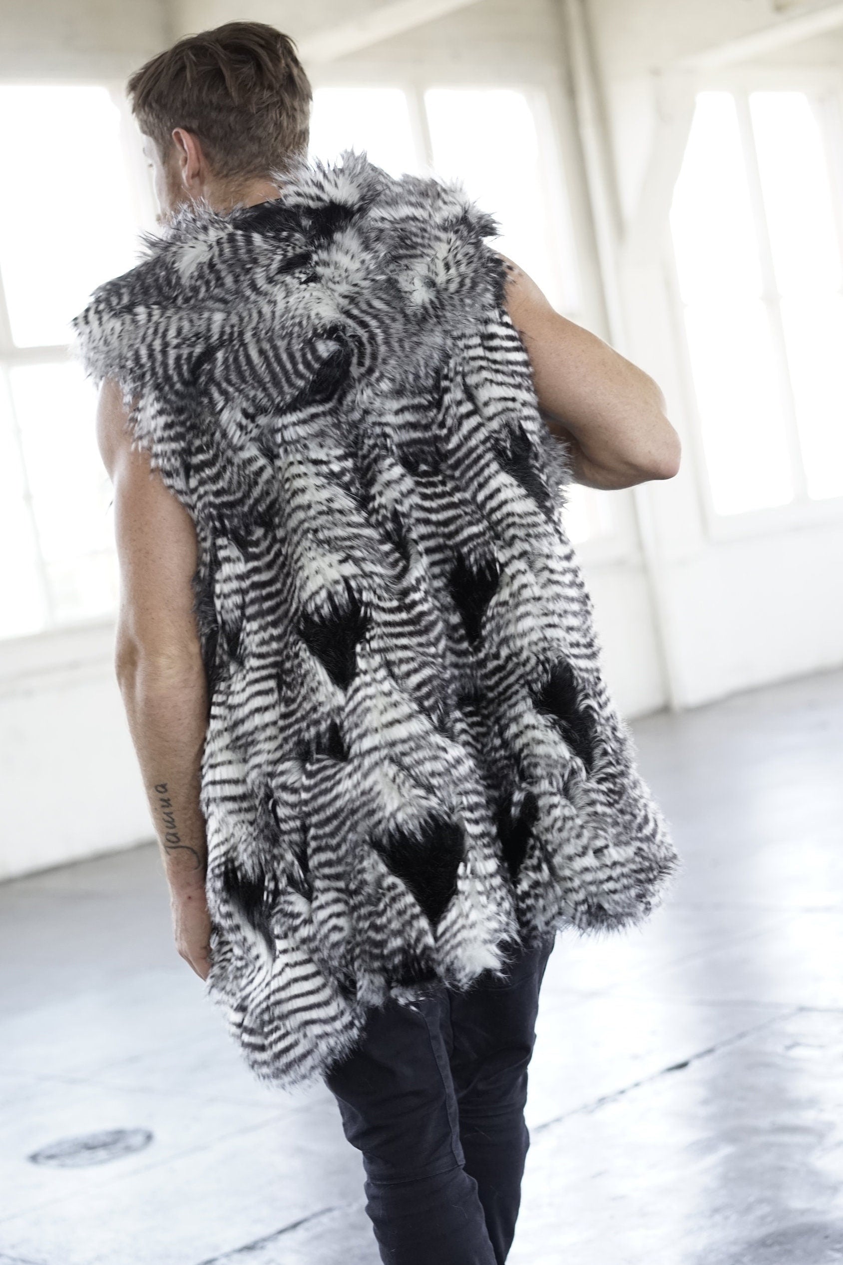 Feathered Sky Fur Vest