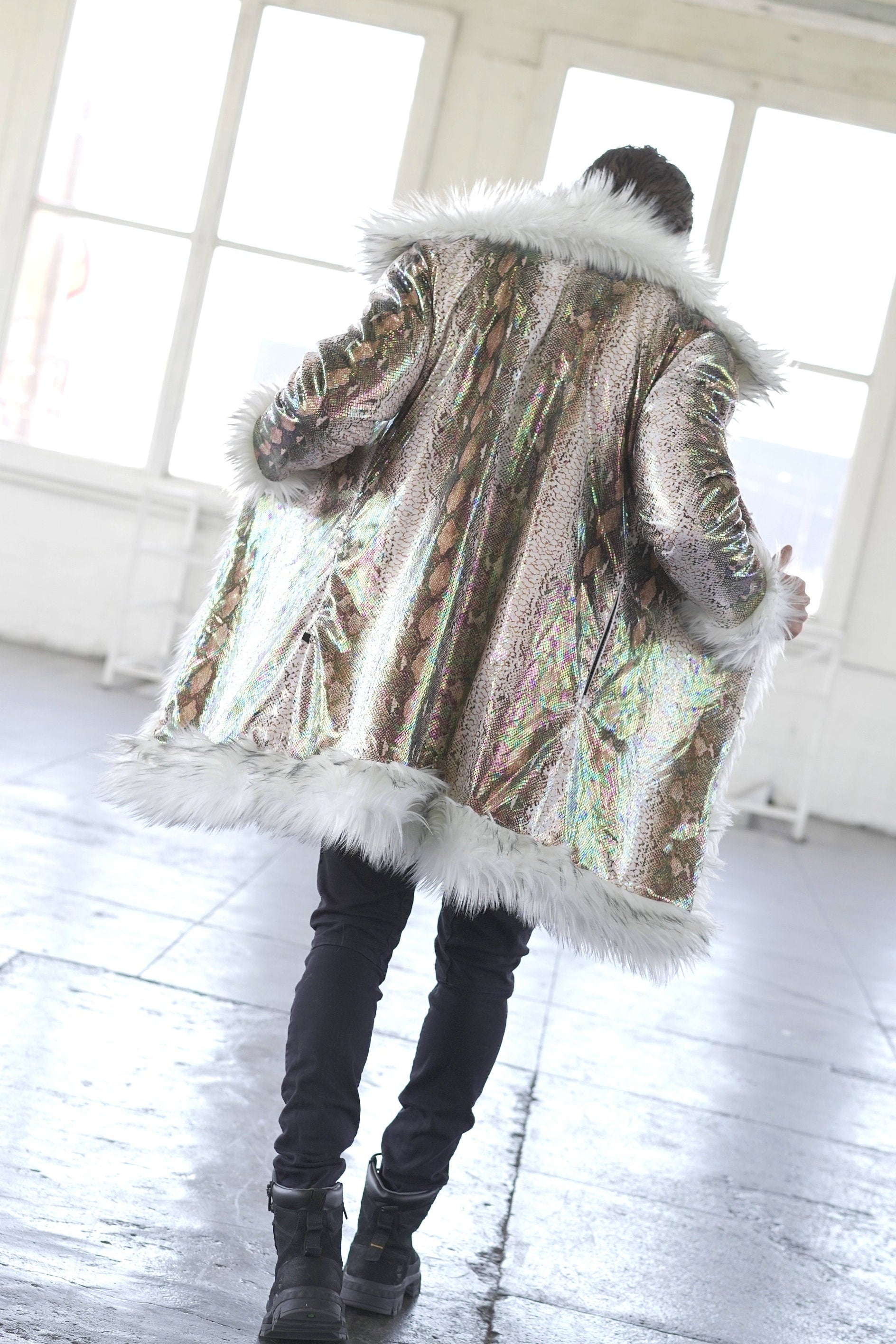 Iridescent Serpent  Fur Coat