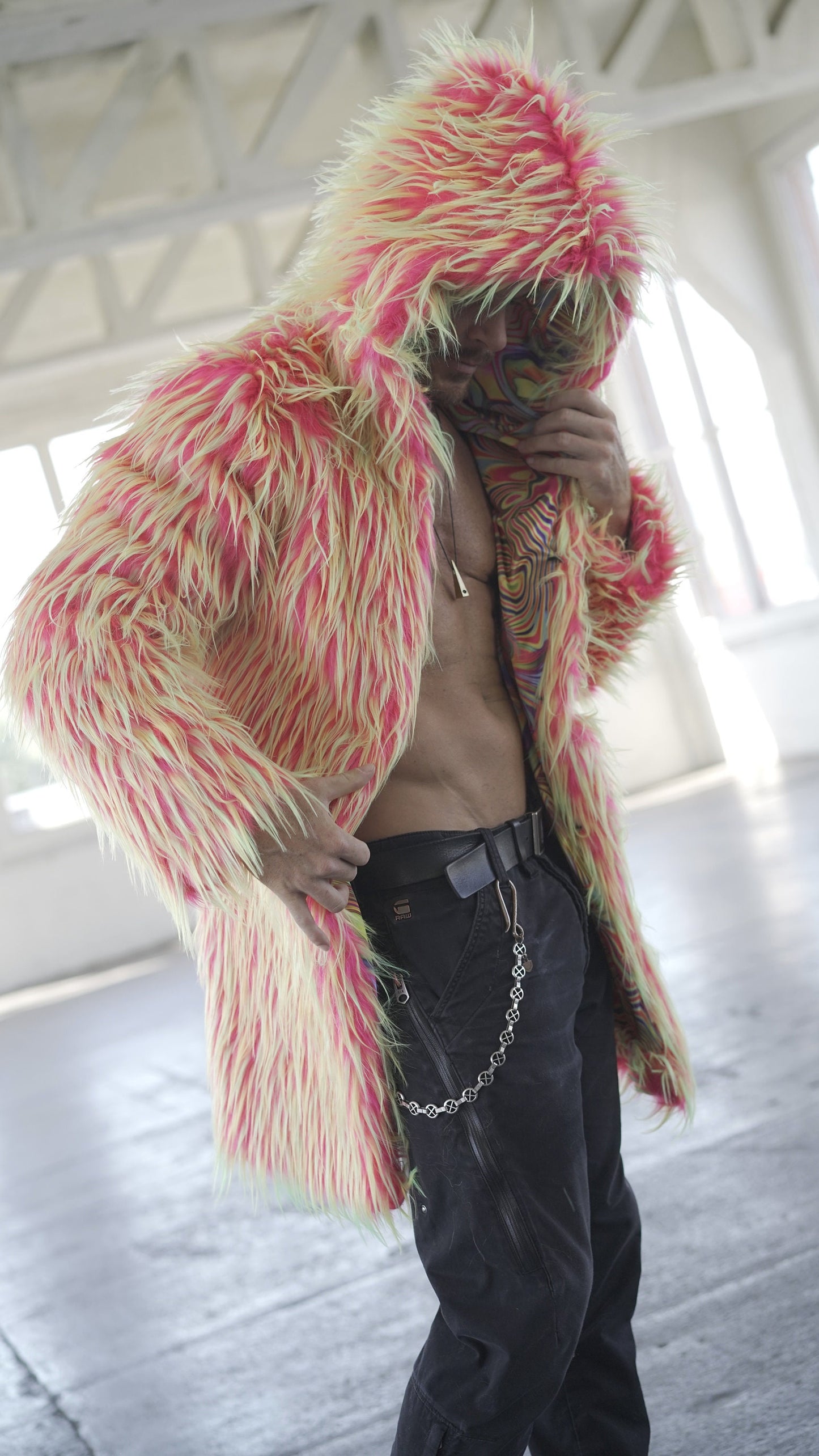 NEON RAVE Fur Coat