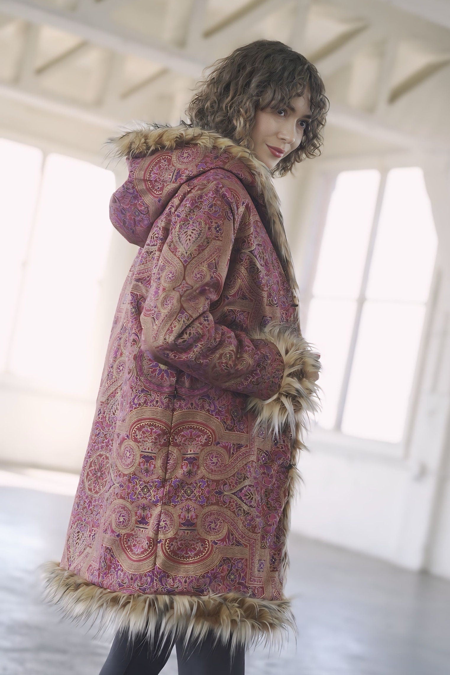 Rose Dune Fur Coat