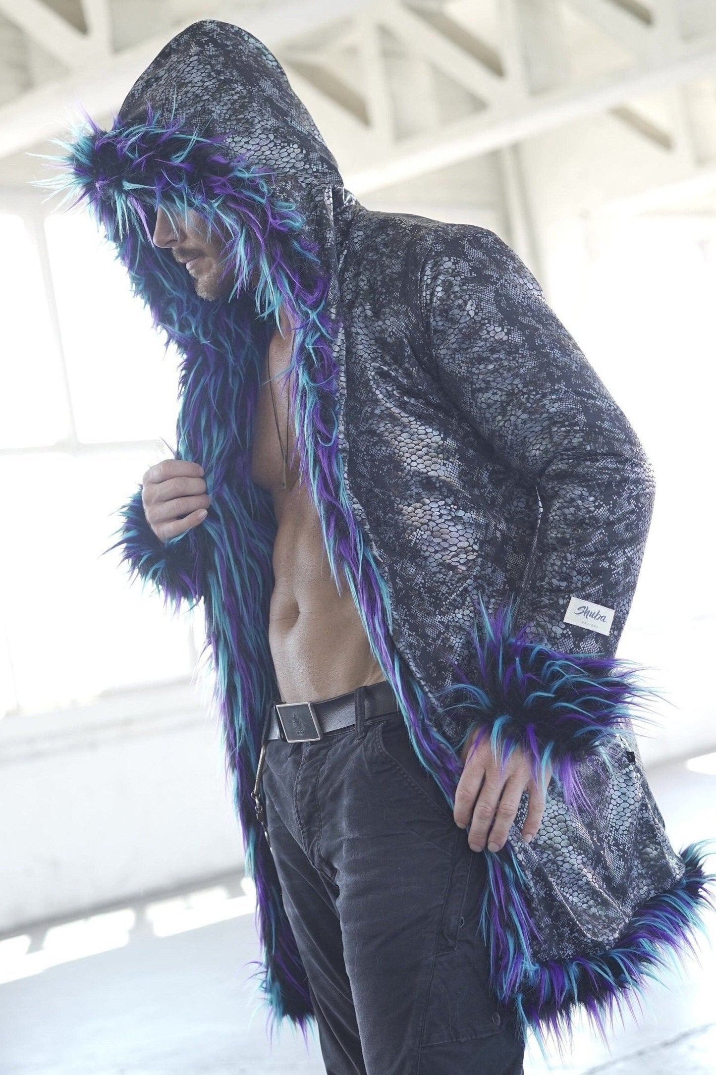 BLUE MONSTER Fur Coat