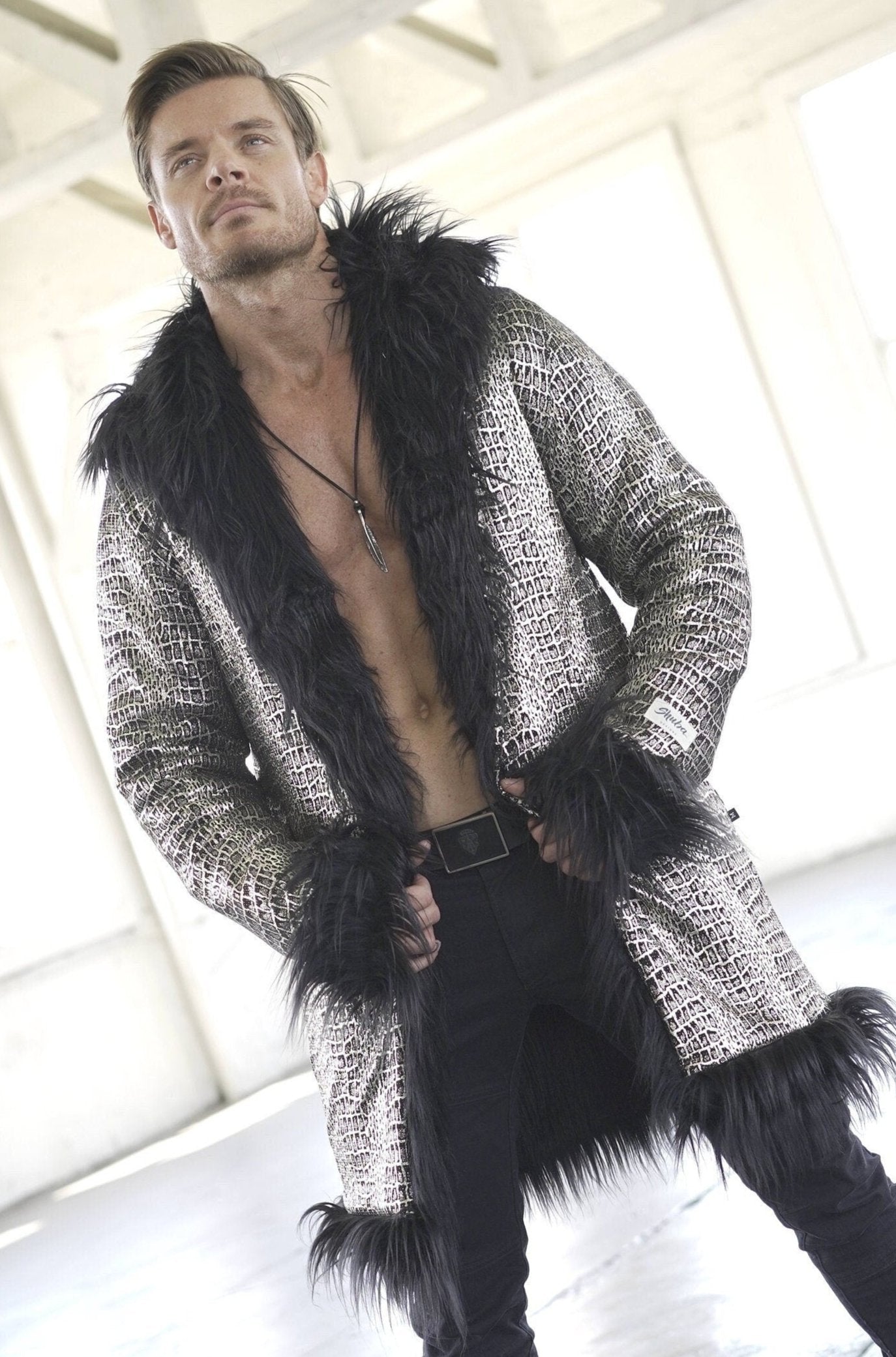 SILVER REPTILE Fur Coat