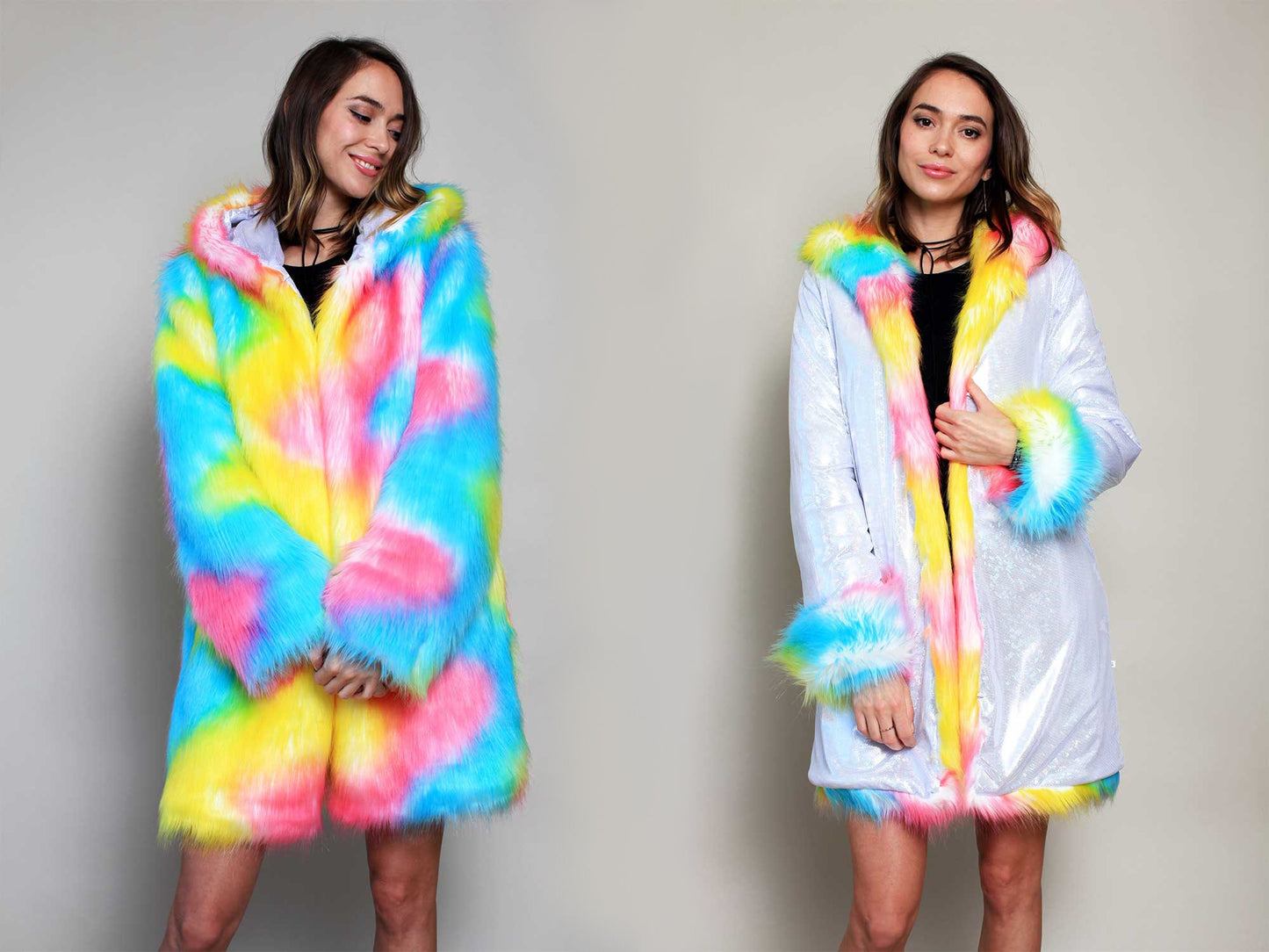 SUGAR RAINBOW Fur Coat