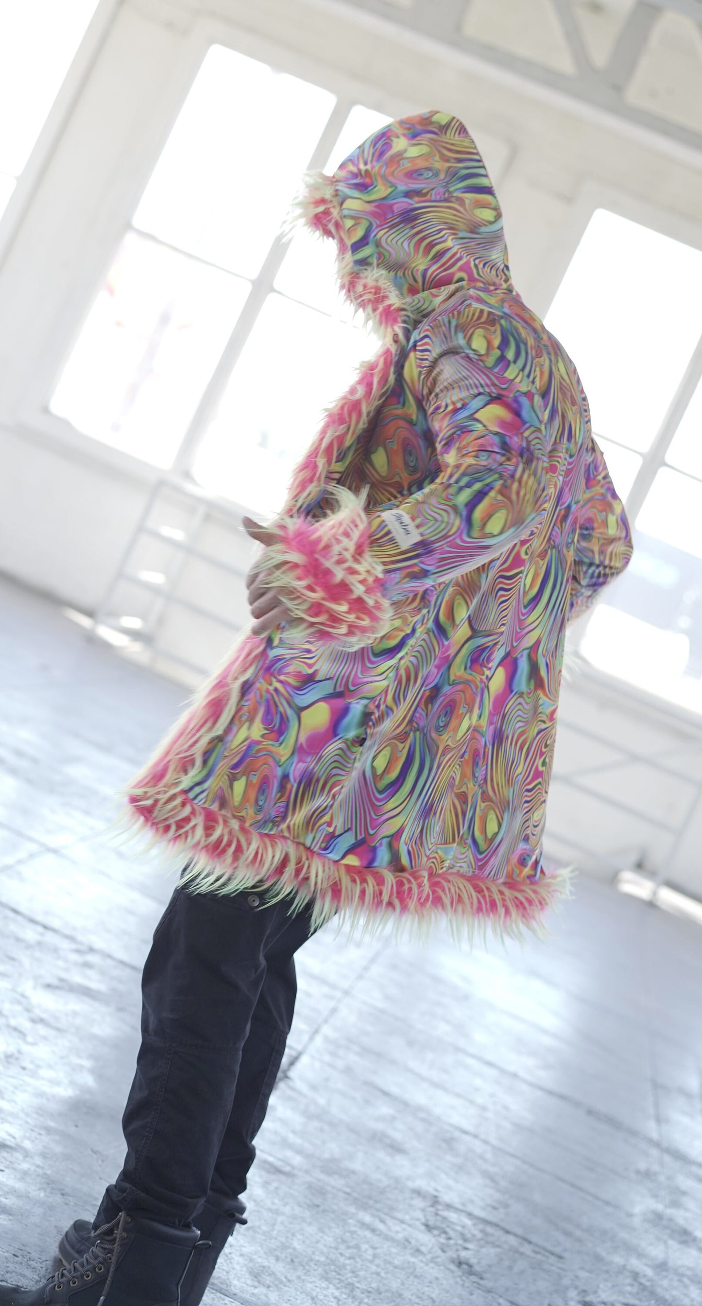 NEON RAVE Fur Coat