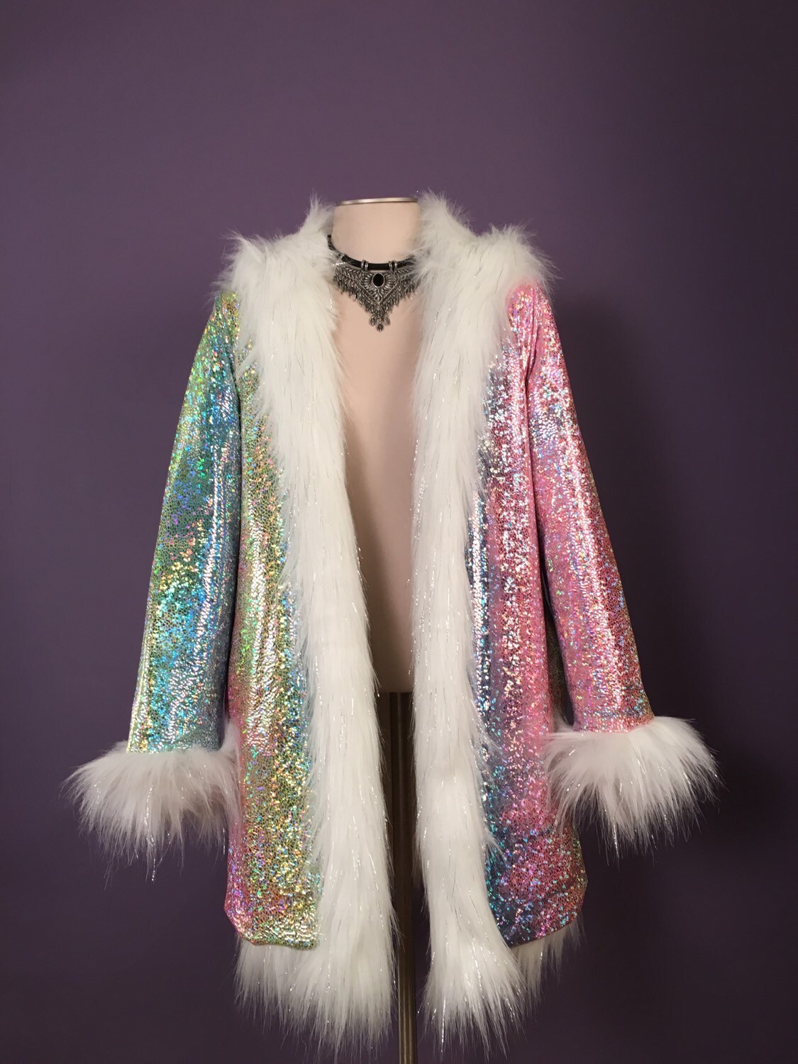 Aurora Unicorn Faux Fur Coat