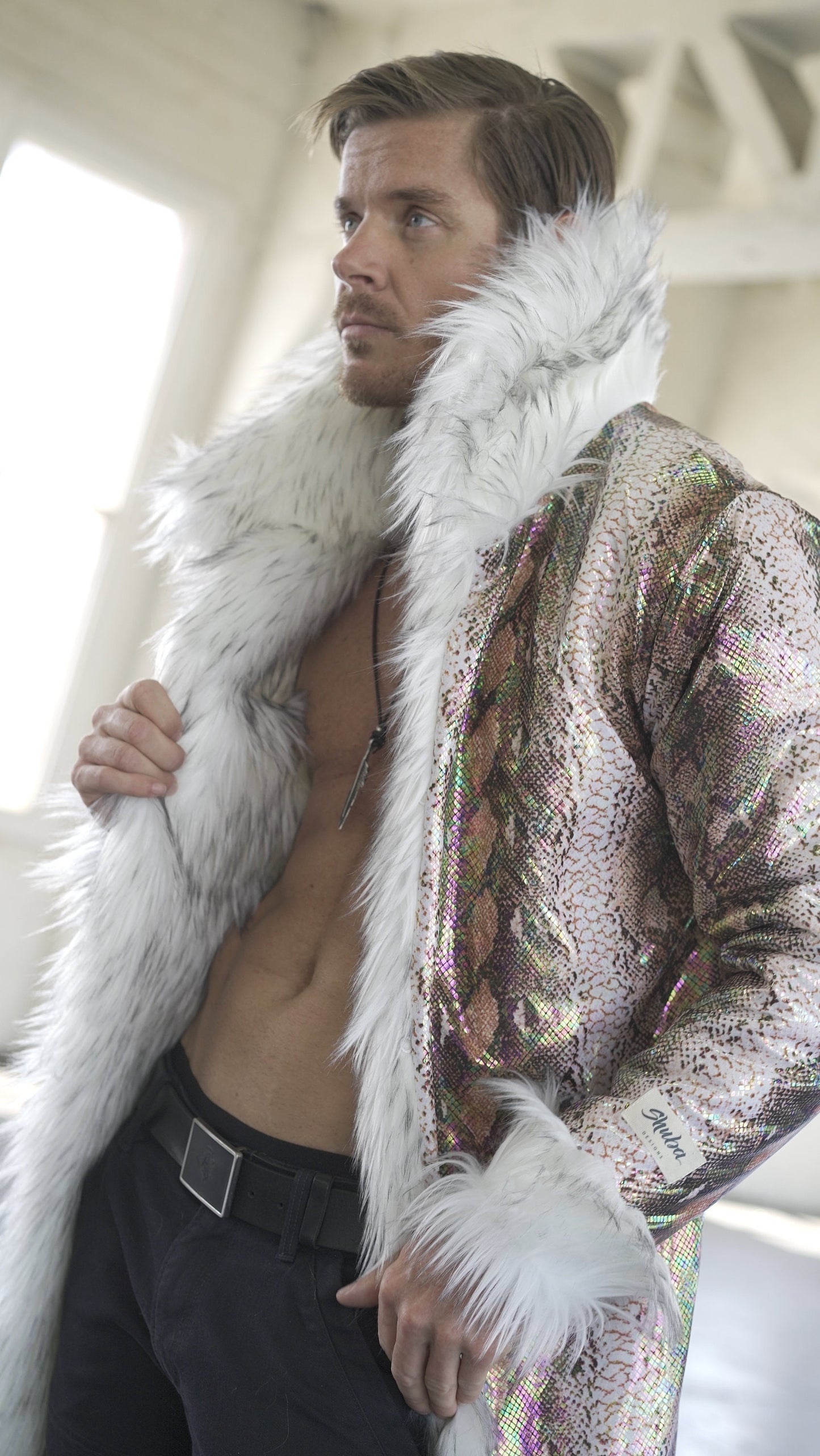 SNAKE IRIDESCENT Fur Coat