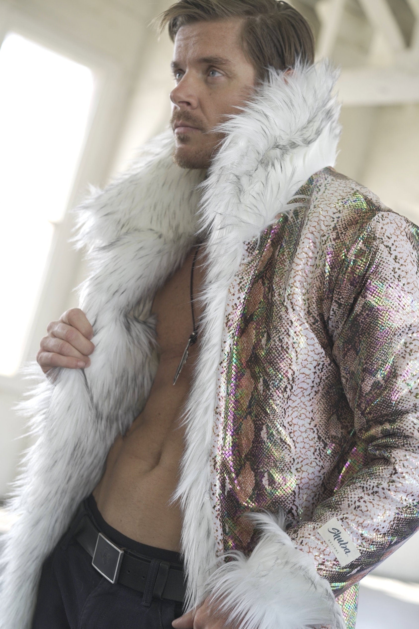Iridescent Serpent  Fur Coat