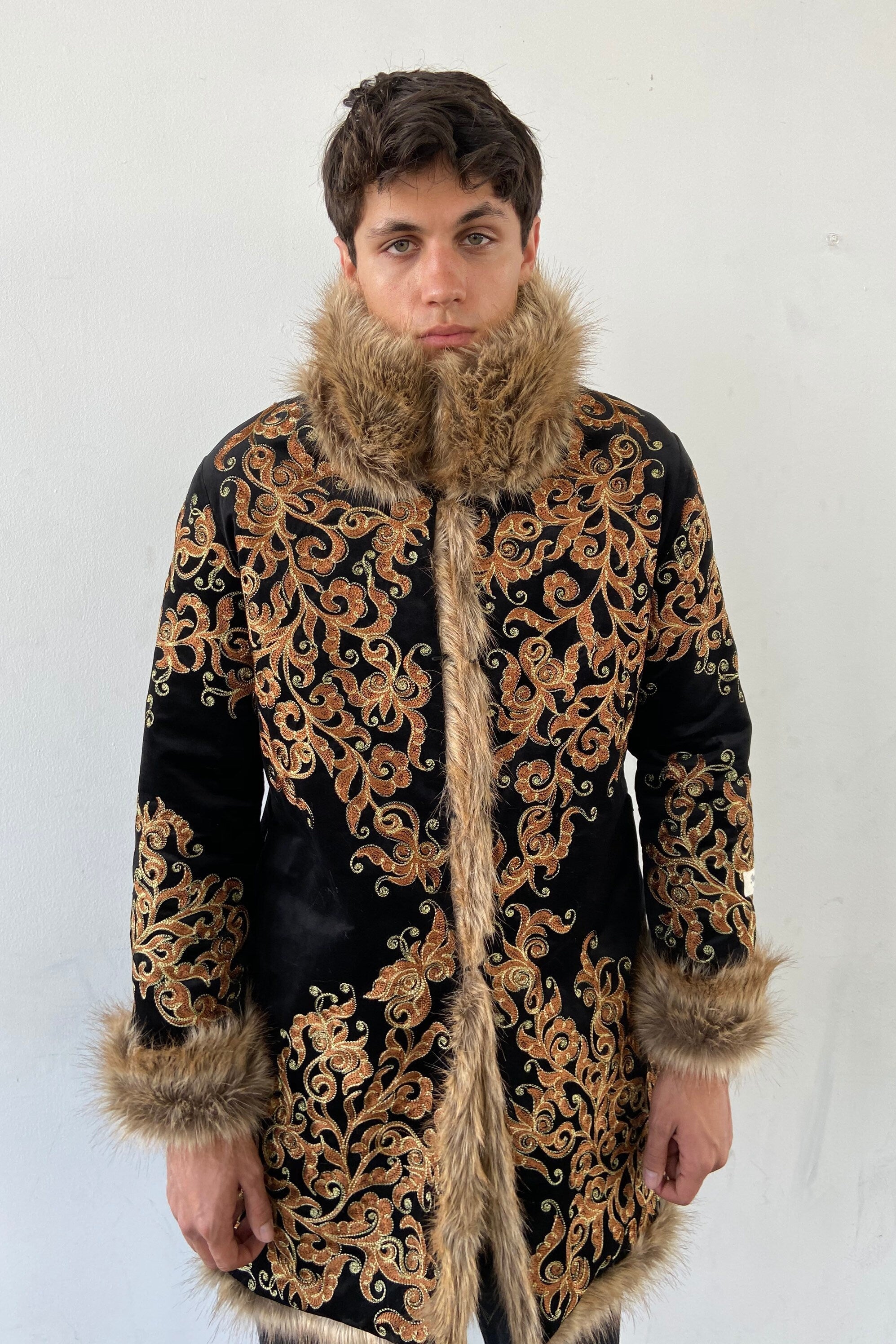 The Eye Embroidery Fur Coat