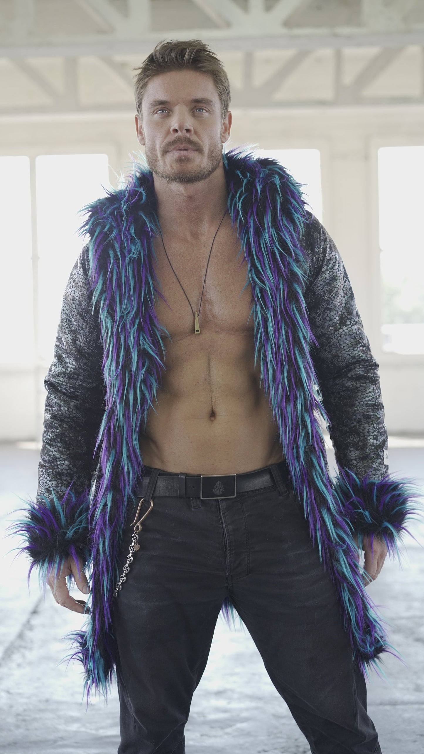 BLUE MONSTER Fur Coat