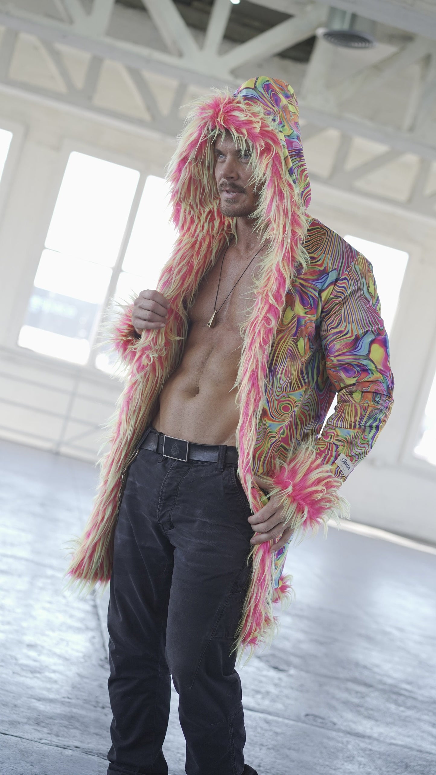 NEON RAVE Fur Coat