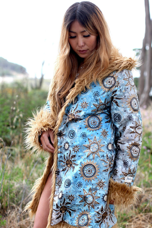 ECLIPSE Blue Fur Coat