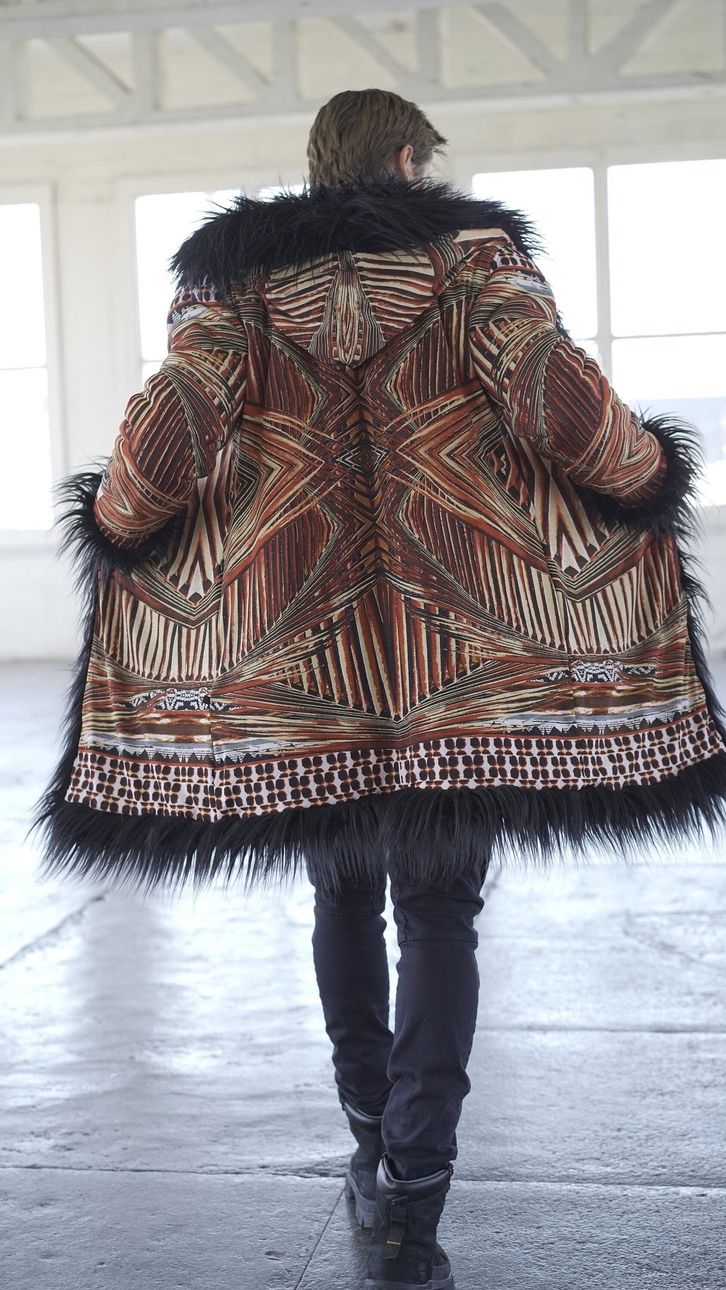 TRIPPY GEO Fur Coat