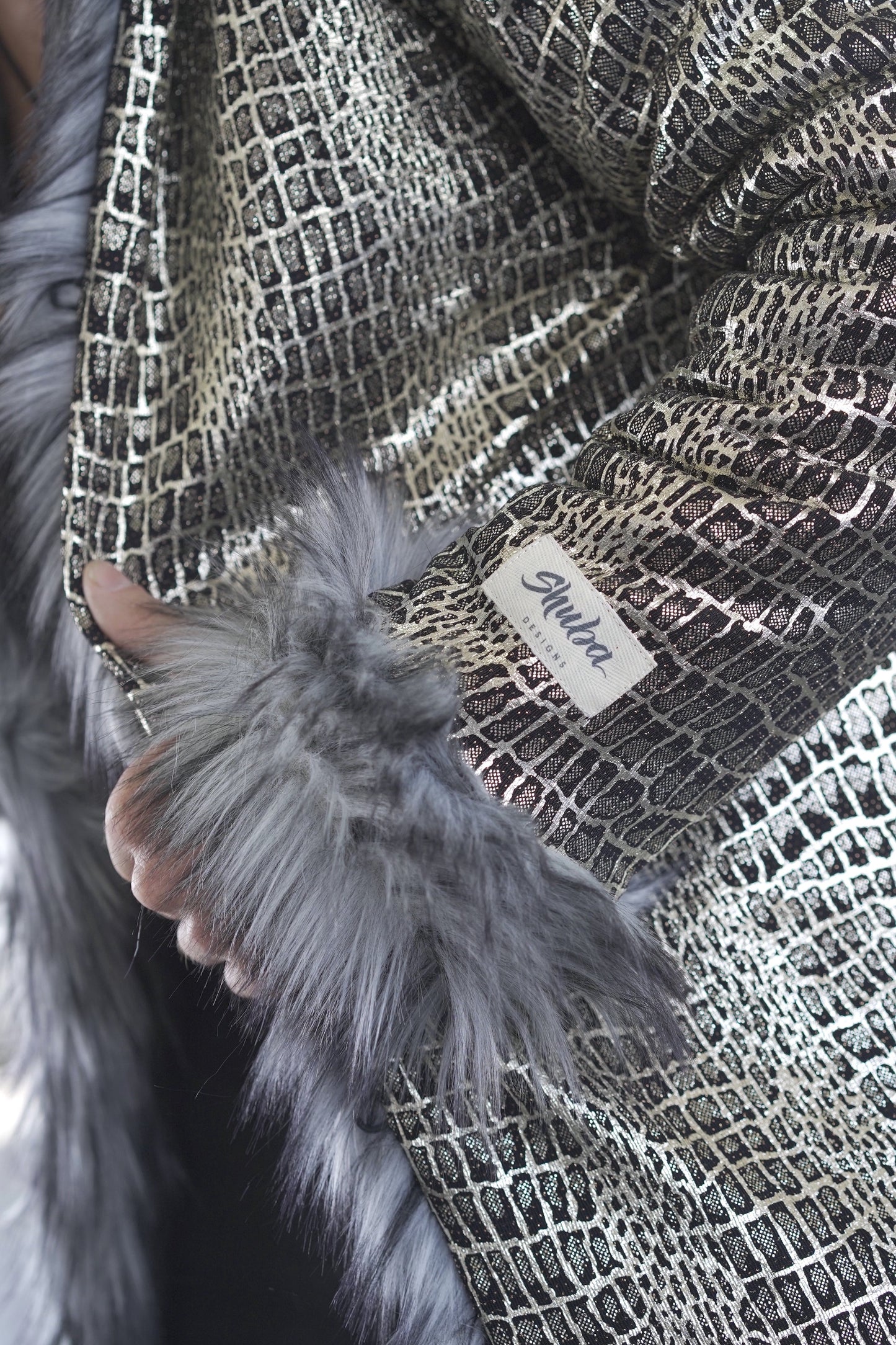 Silver Wolf Fur Coat
