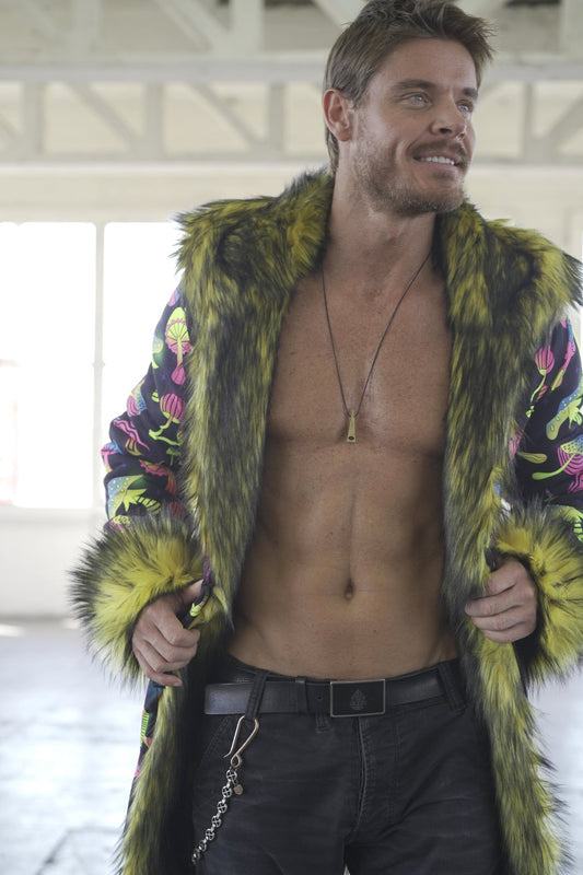 Neon Mushroom Fur Coat