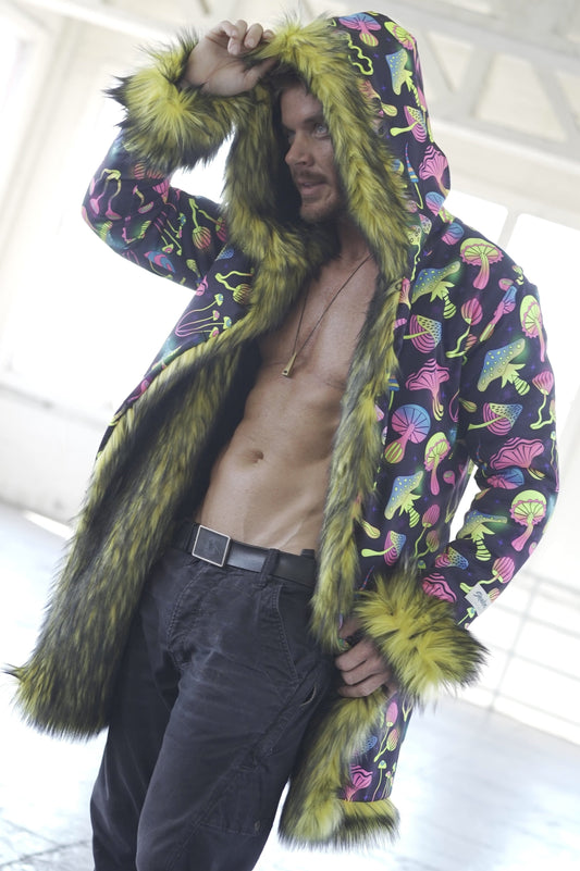 NEON MUSHROOM Fur Coat