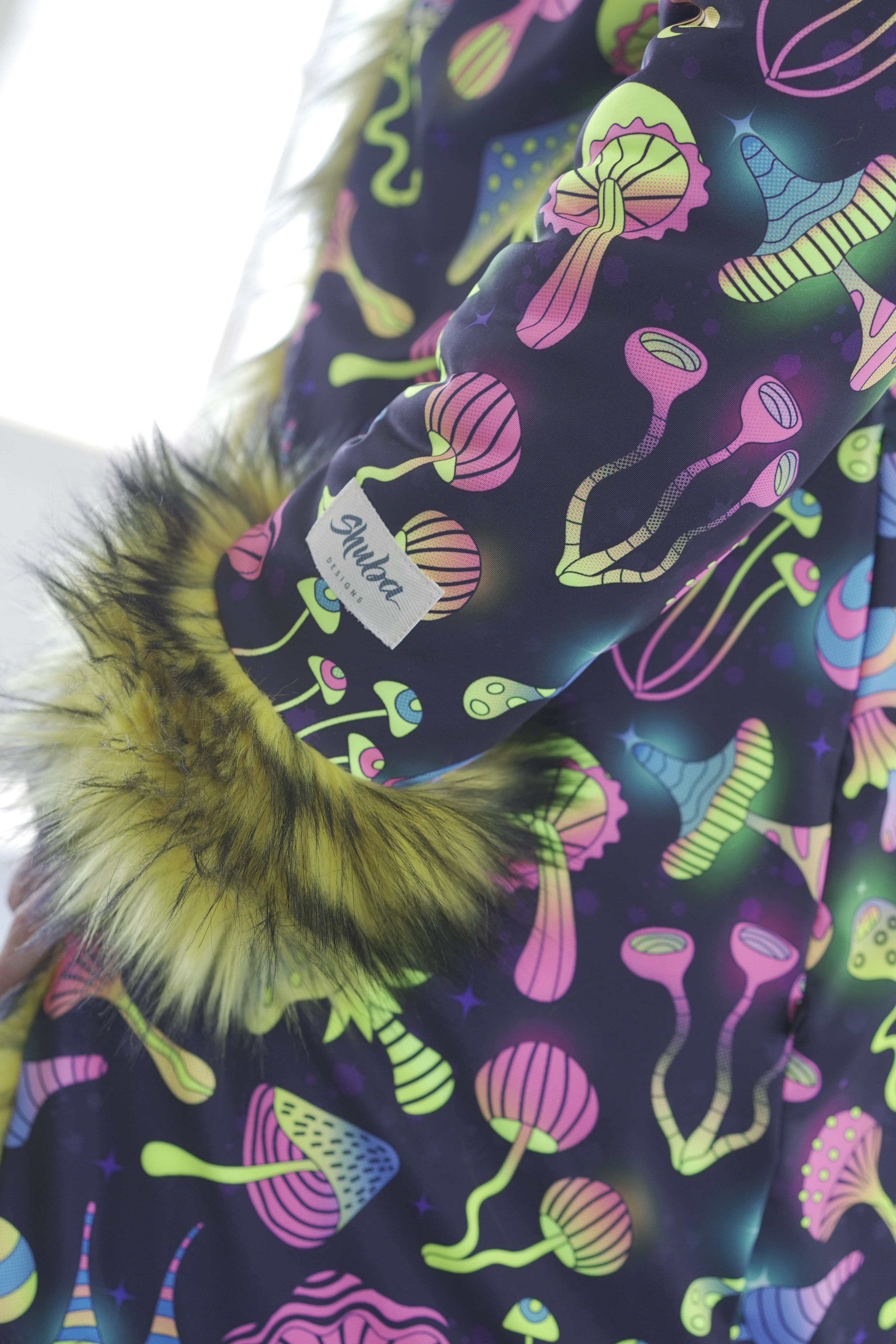 Neon Mushroom Fur Coat