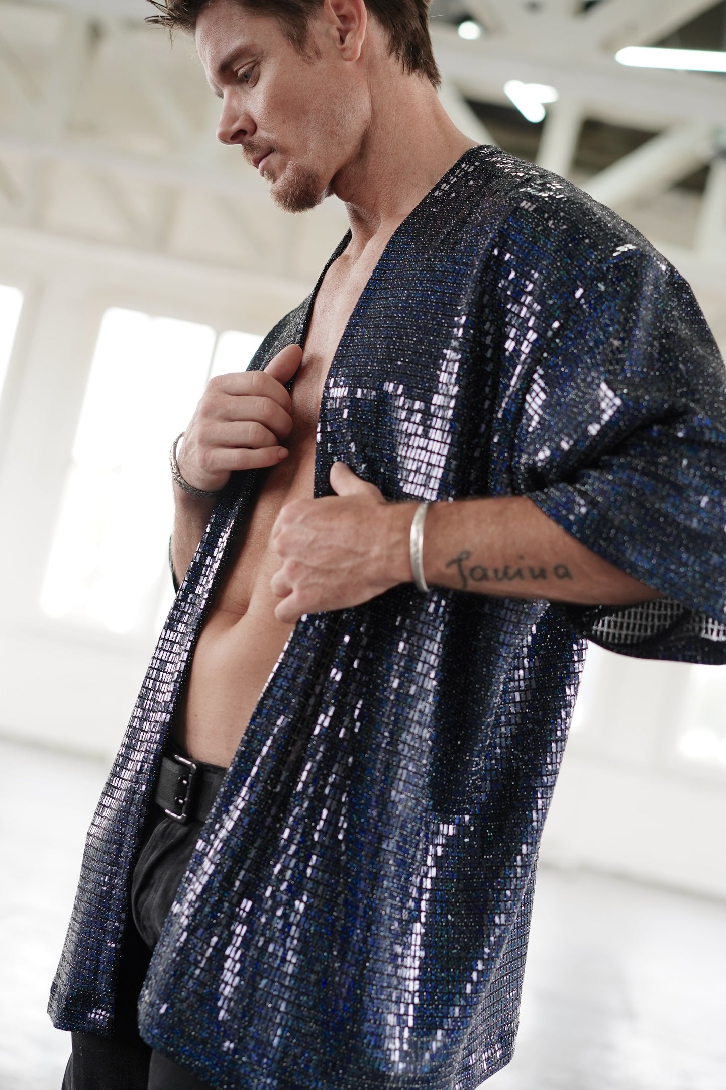 Disco Ball Black Kimono