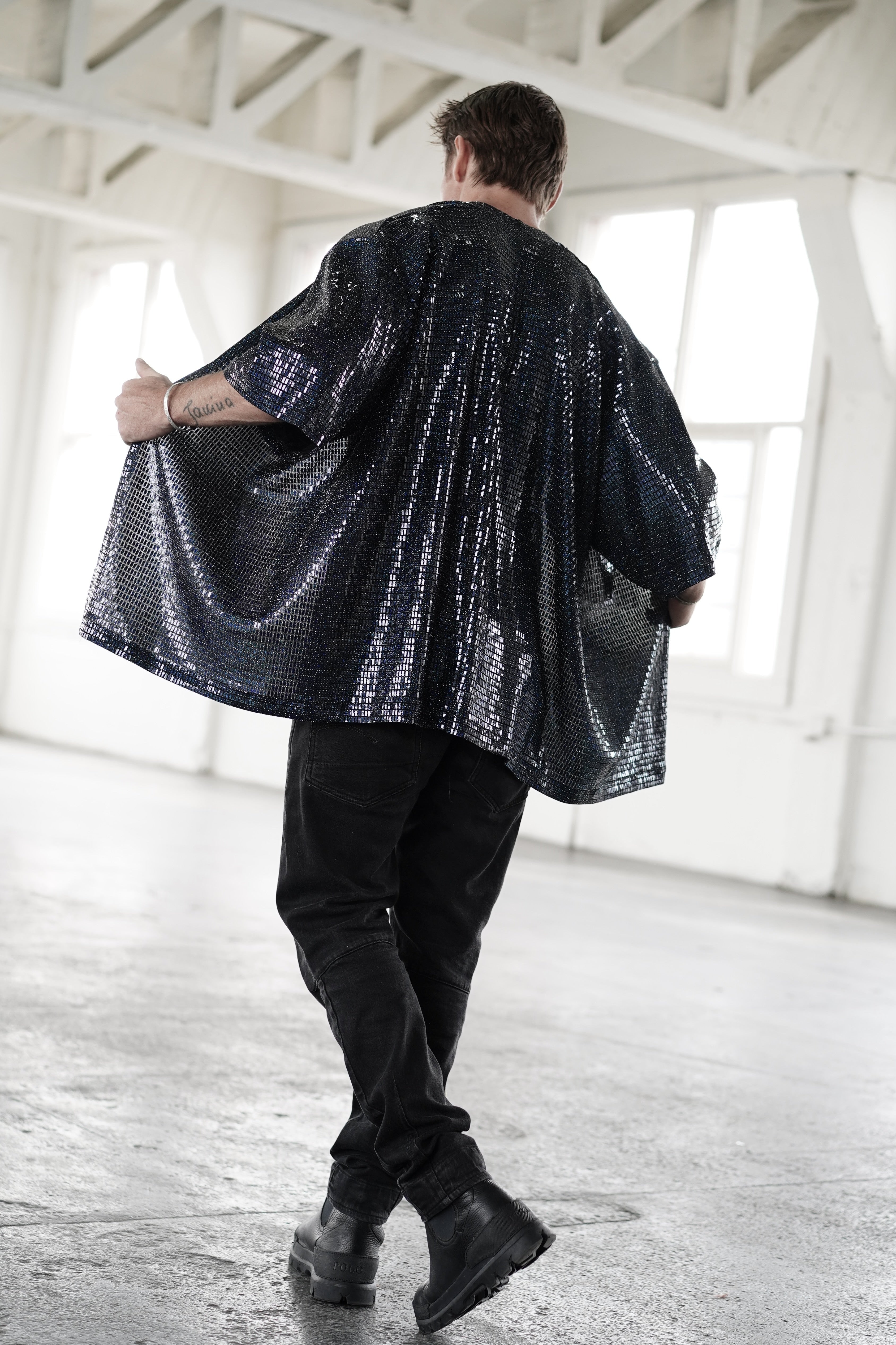Disco Ball Black Kimono