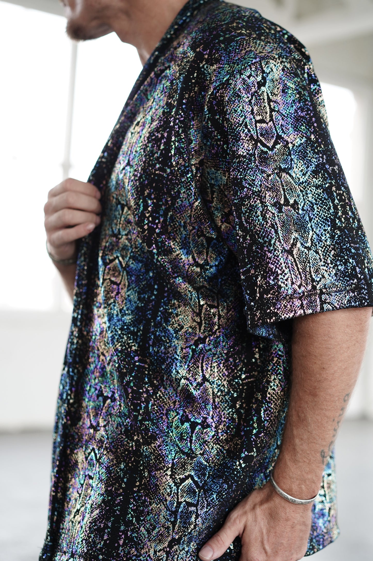 Blue Iridescent Snake Kimono