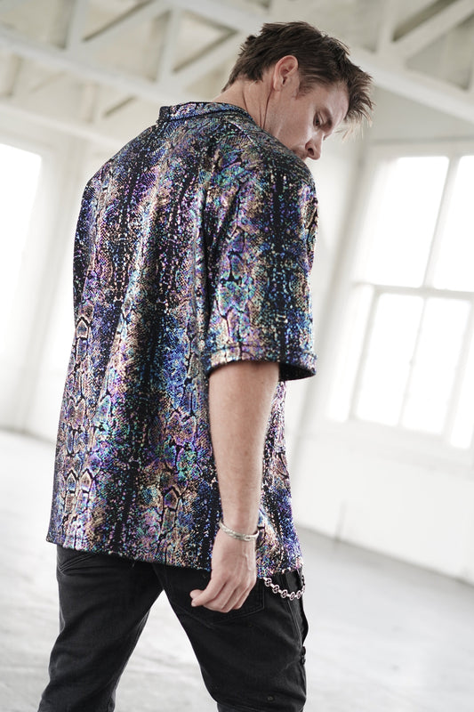 Blue Iridescent Snake Kimono
