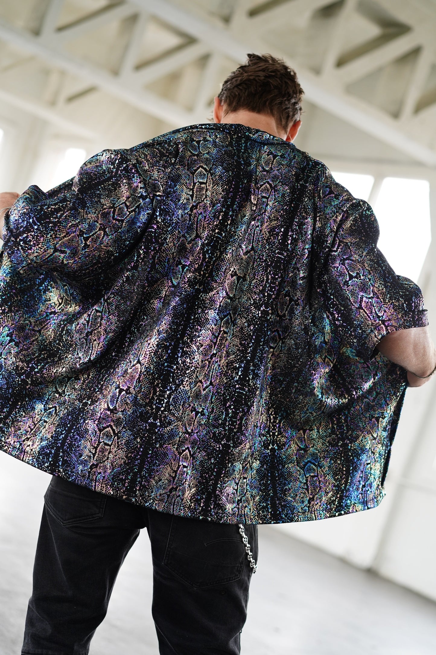 Blue Iridescent Snake Kimono