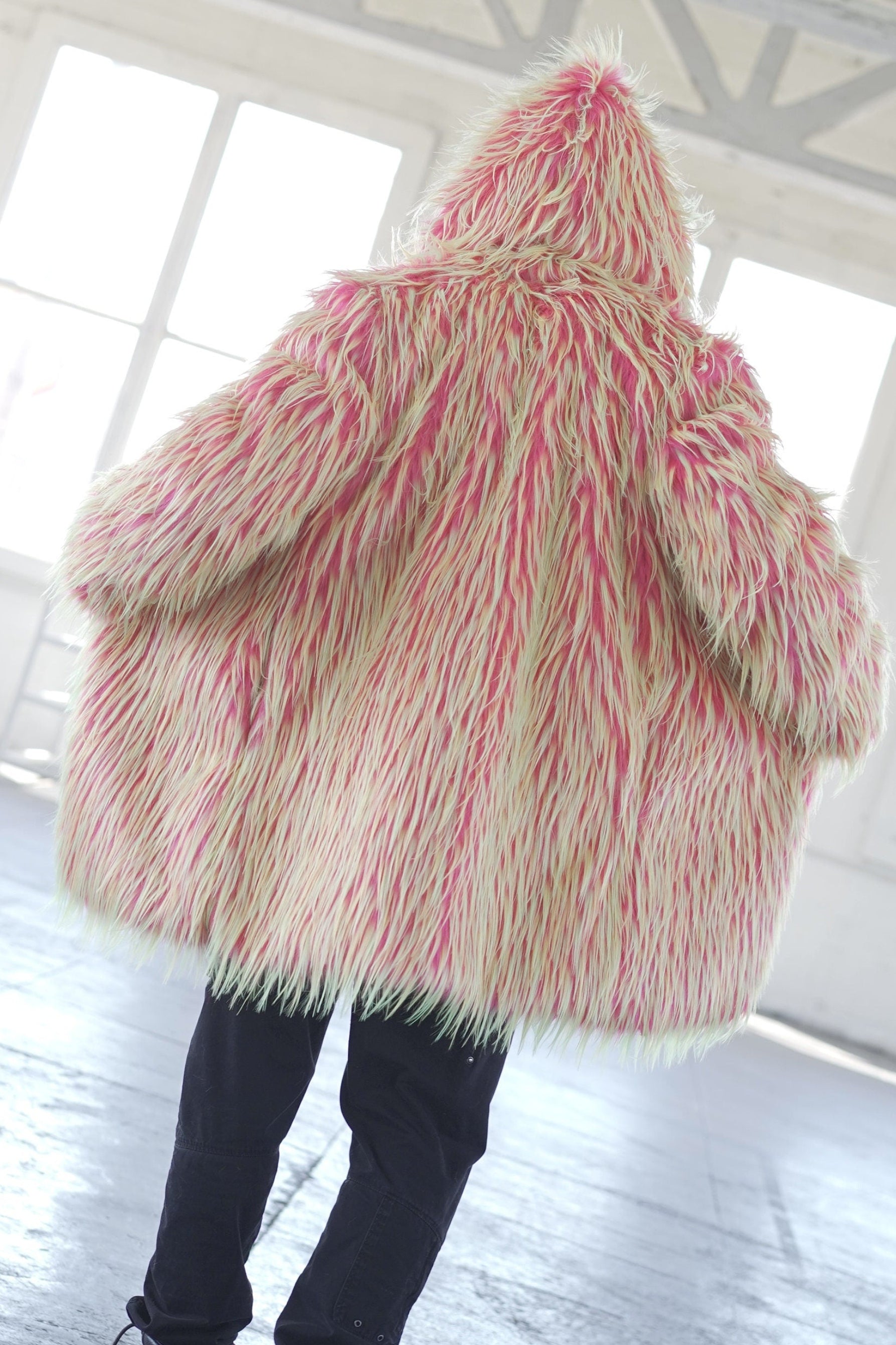 Neon Trip Fur Coat