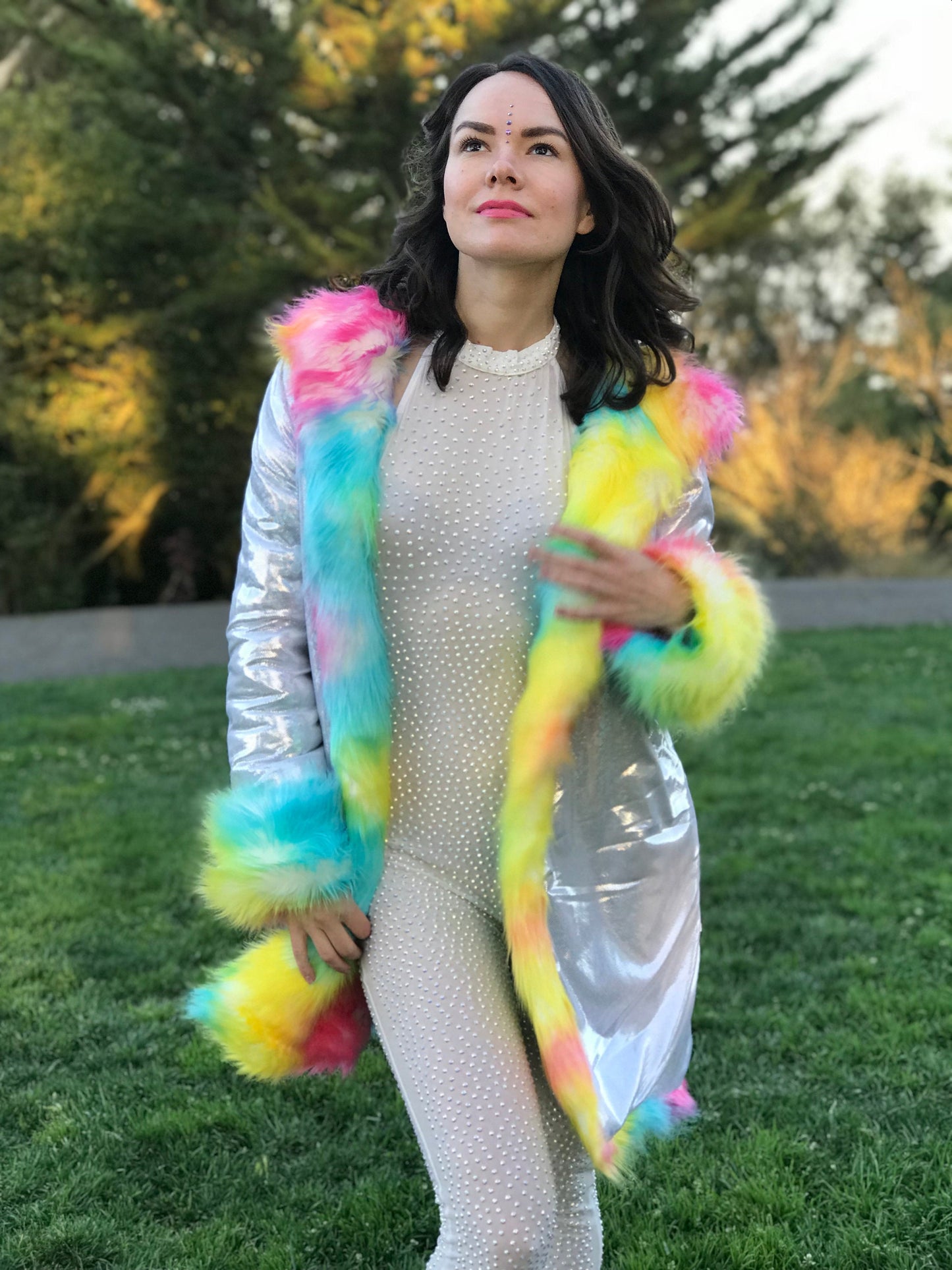 SUGAR RAINBOW Fur Coat