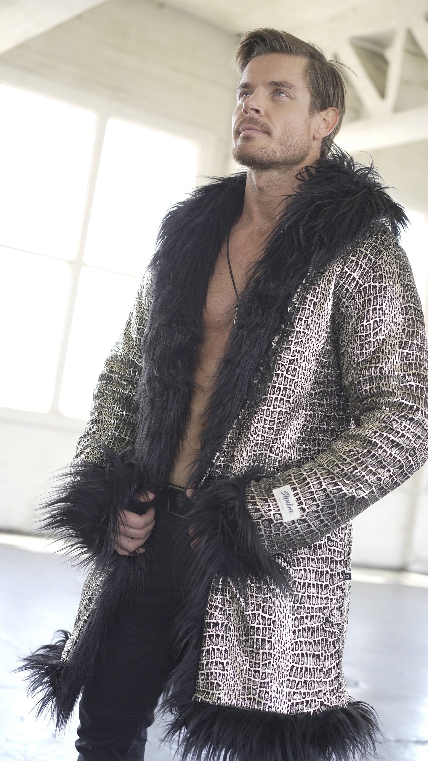 SILVER REPTILE Fur Coat