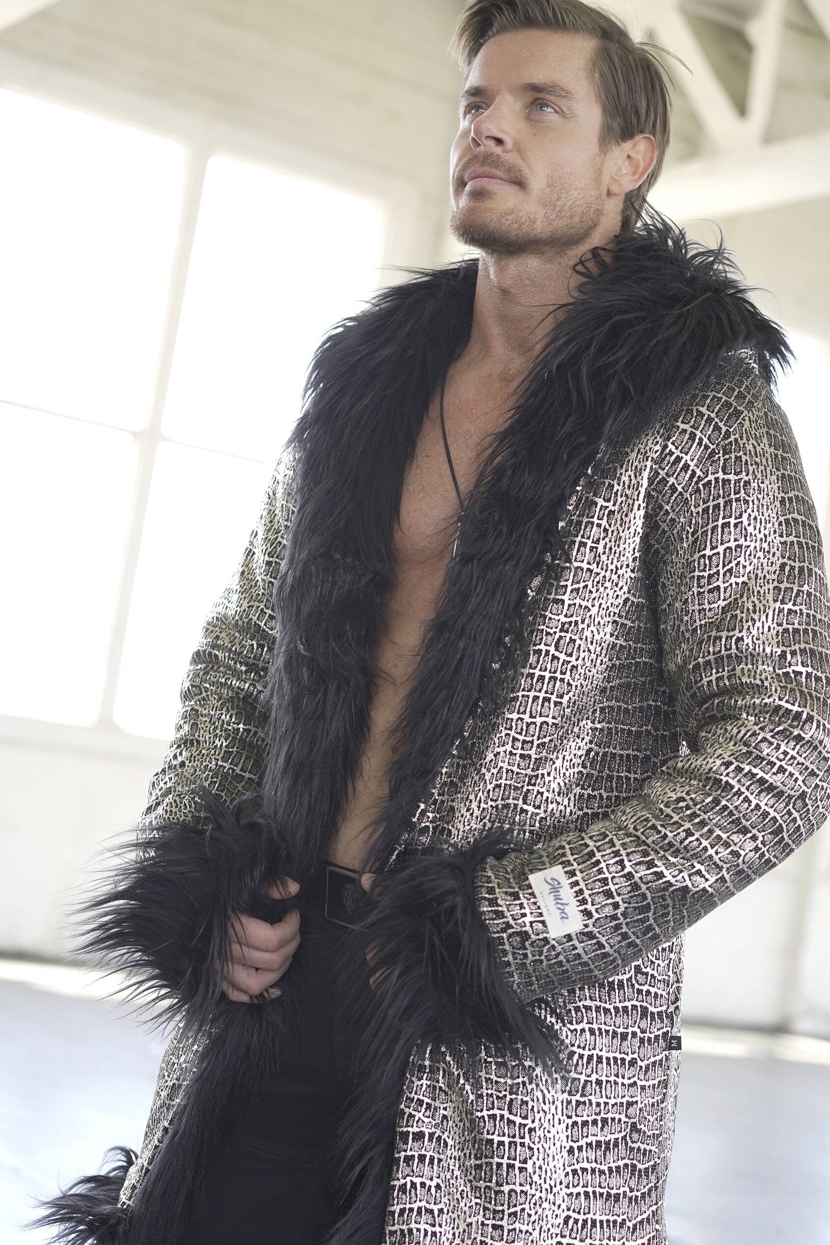 Black Wolf Fur Coat