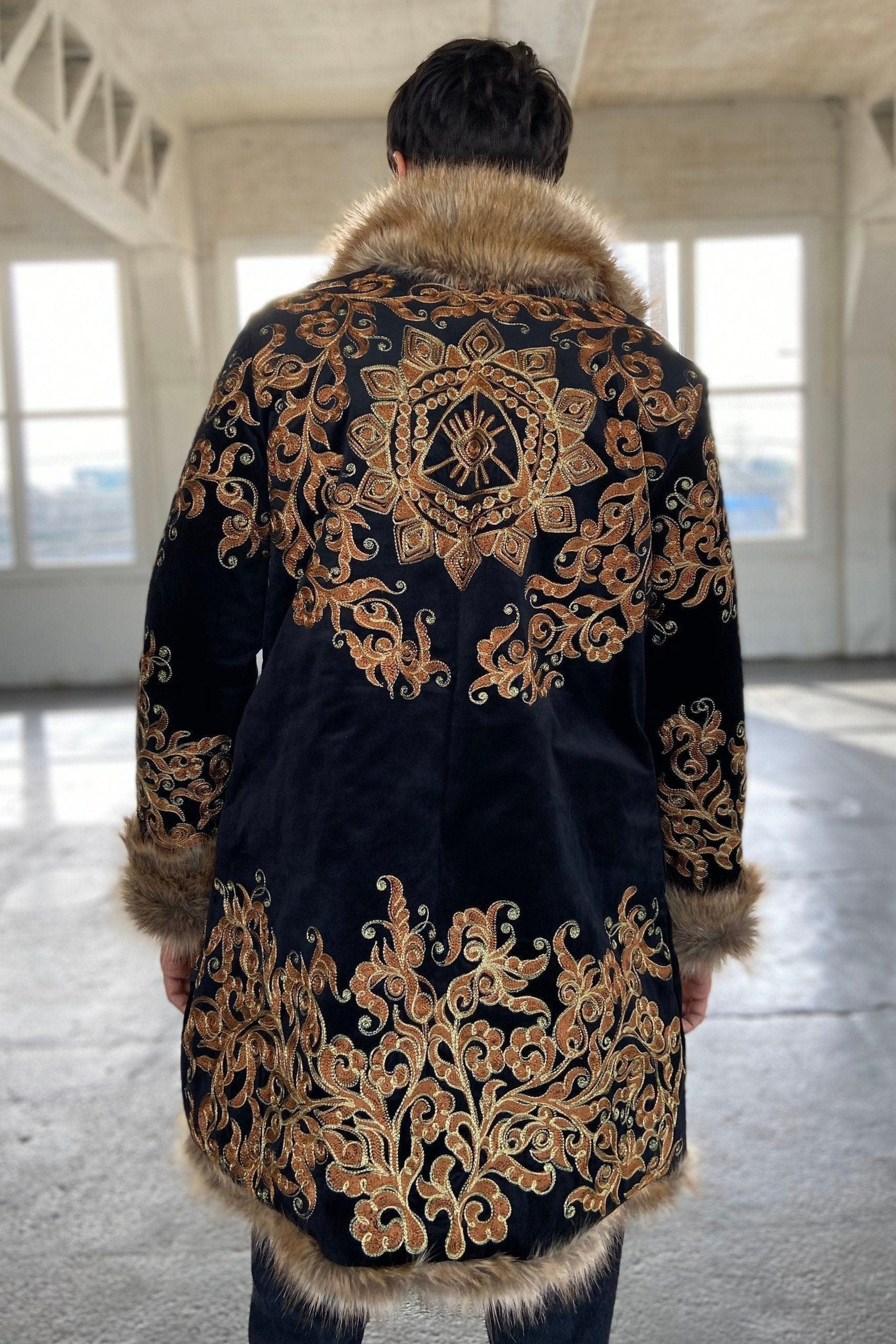 The Eye Embroidery Fur Coat